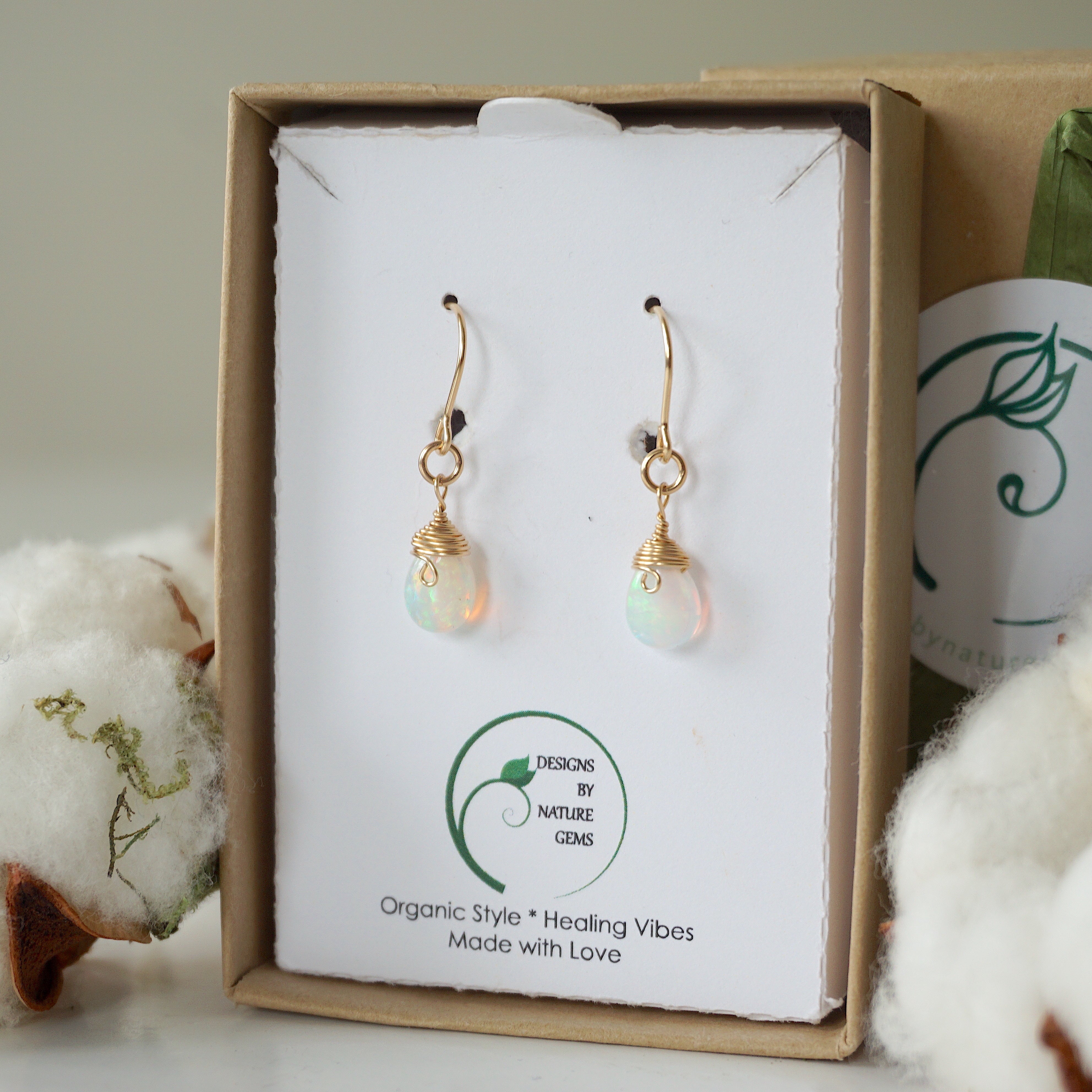 Fire Opal Teardrop Earrings - 14k Gold Filled Dangle Earrings for Women | Perfect for Weddings, Parties & Special Occasions