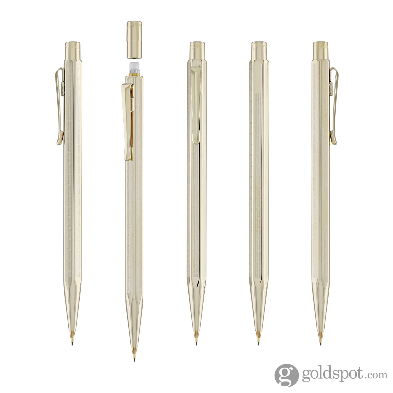 Premium Caran d'Ache Ecridor Chevron Mechanical Pencil - 0.7mm Gold Plated Luxury Writing Instrument for Professionals, Artists & Students - Perfect for Office, School & Sketching