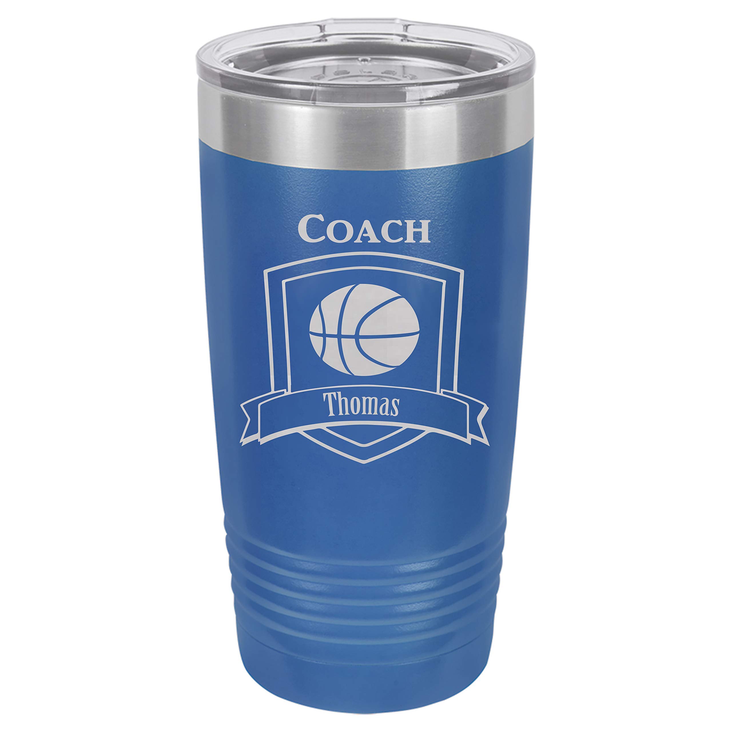 Personalized Basketball Coach Tumbler - Custom Engraved Insulated Cup - Perfect Gift for Basketball Coaches, Players & Fans - Ideal for Games, Practices & Team Events