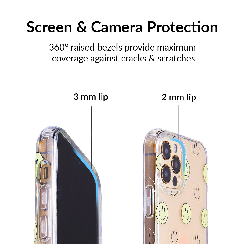 Smiley Face Clear iPhone Case - Cute & Protective Phone Cover for iPhone 13/12/11/Pro/Max - Perfect for Everyday Use, School, Work & Travel