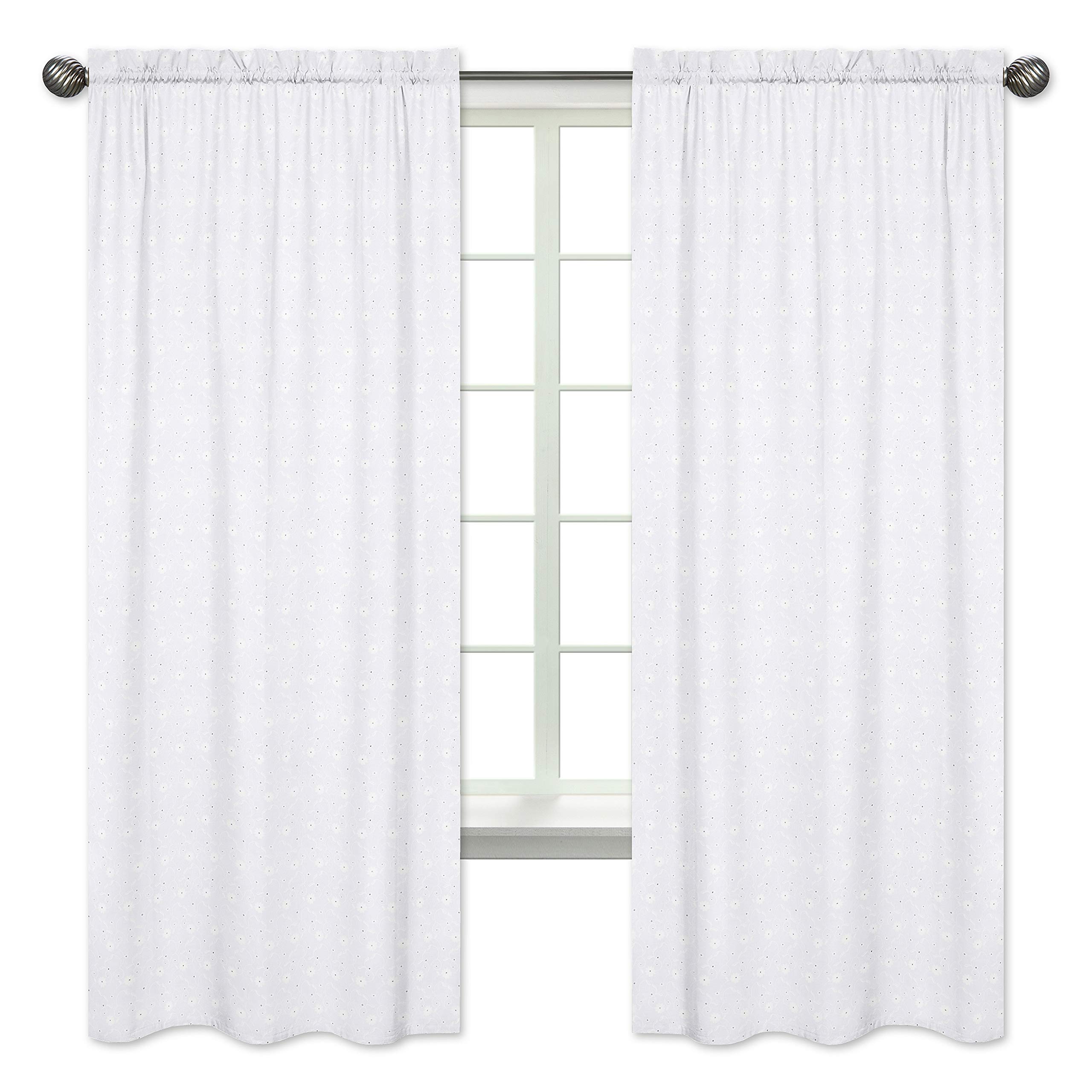 Premium White Eyelet Window Curtain Panels - Set of 2, Blackout Drapes for Living Room & Bedroom, 84 Inch Length, Light Filtering & Privacy Sheers