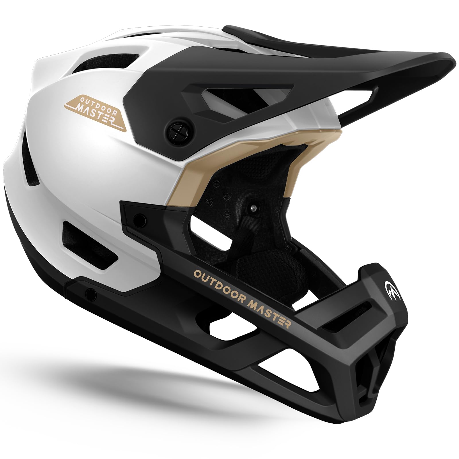 OutdoorMaster Full Face Mountain Bike Helmet for Men & Women - Lightweight Ventilation DH BMX MTB Helmet with Removable Chin Pad | Perfect for Downhill Racing, Trail Riding & Extreme Sports