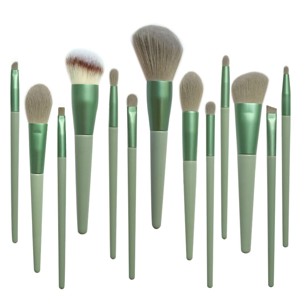 13Pcs Makeup Brush Set - Artificial Fiber Bristles with Wooden Handle for Foundation, Concealer & Blending | Professional Beauty Makeup Base Tools | Perfect for Daily Makeup, Travel & Professional Use