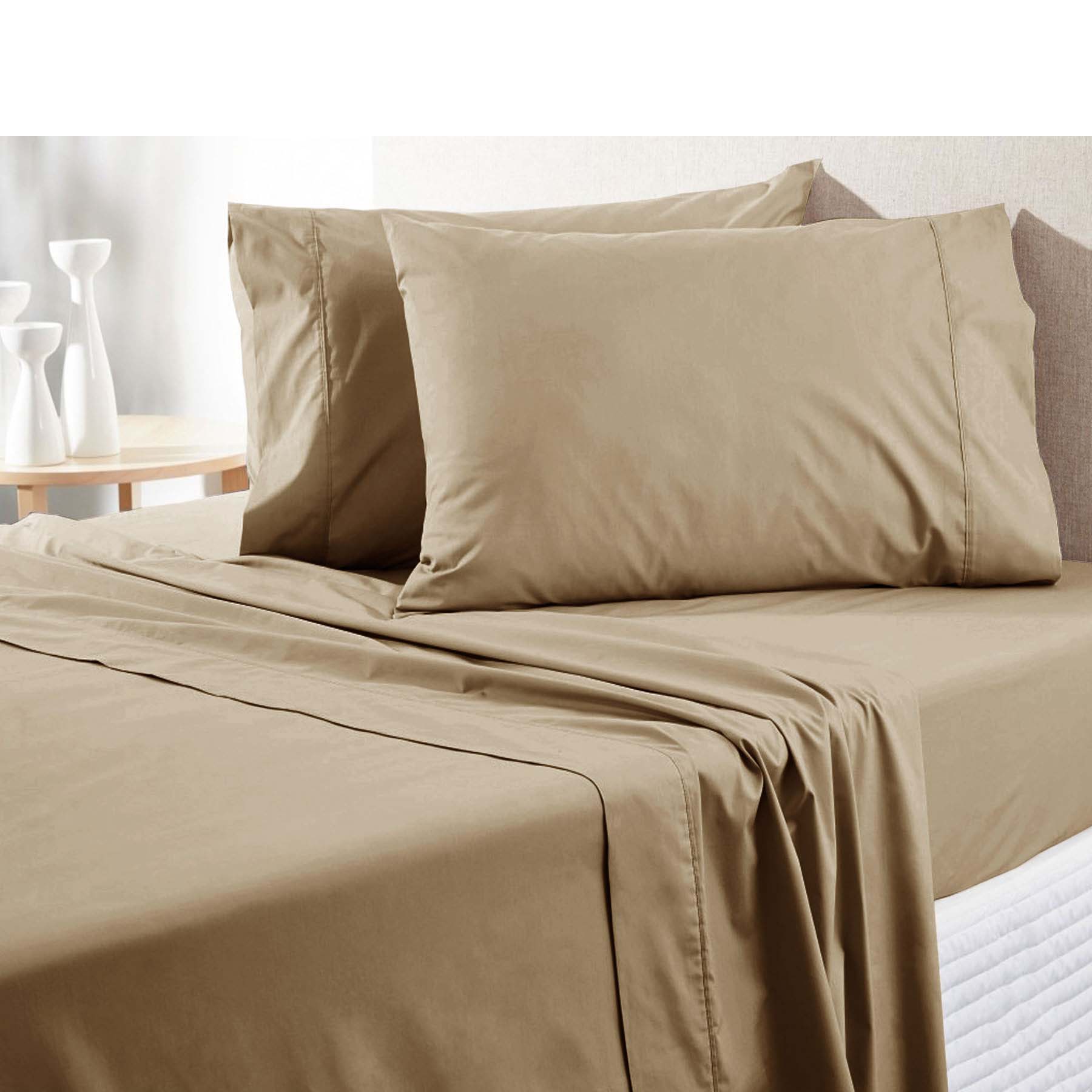 300 Thread Count 100% Pure Cotton Queen Size Sheet Set - Soft & Breathable Bedding for Comfortable Sleep - Perfect for Master Bedroom, Guest Room & Dorm