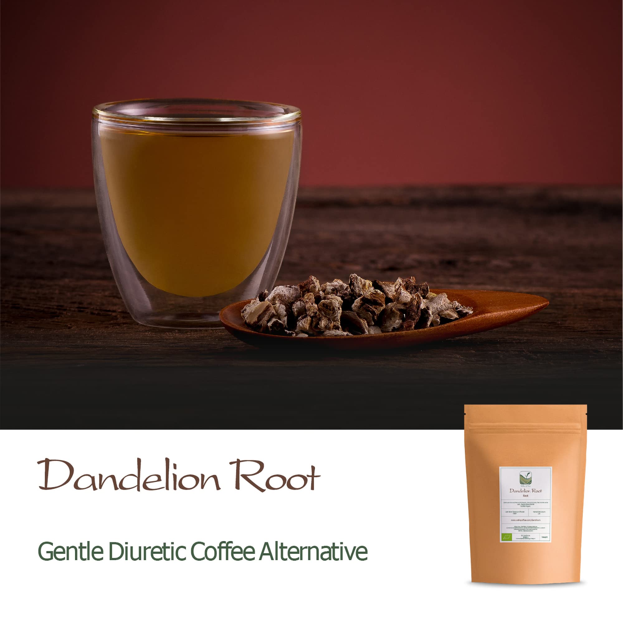 Organic Dandelion Root Tea - Taraxacum Officinale Herbal Tea for Detox & Digestion | Traditional Herbal Remedy | Perfect for Morning Wellness Routine & Evening Relaxation