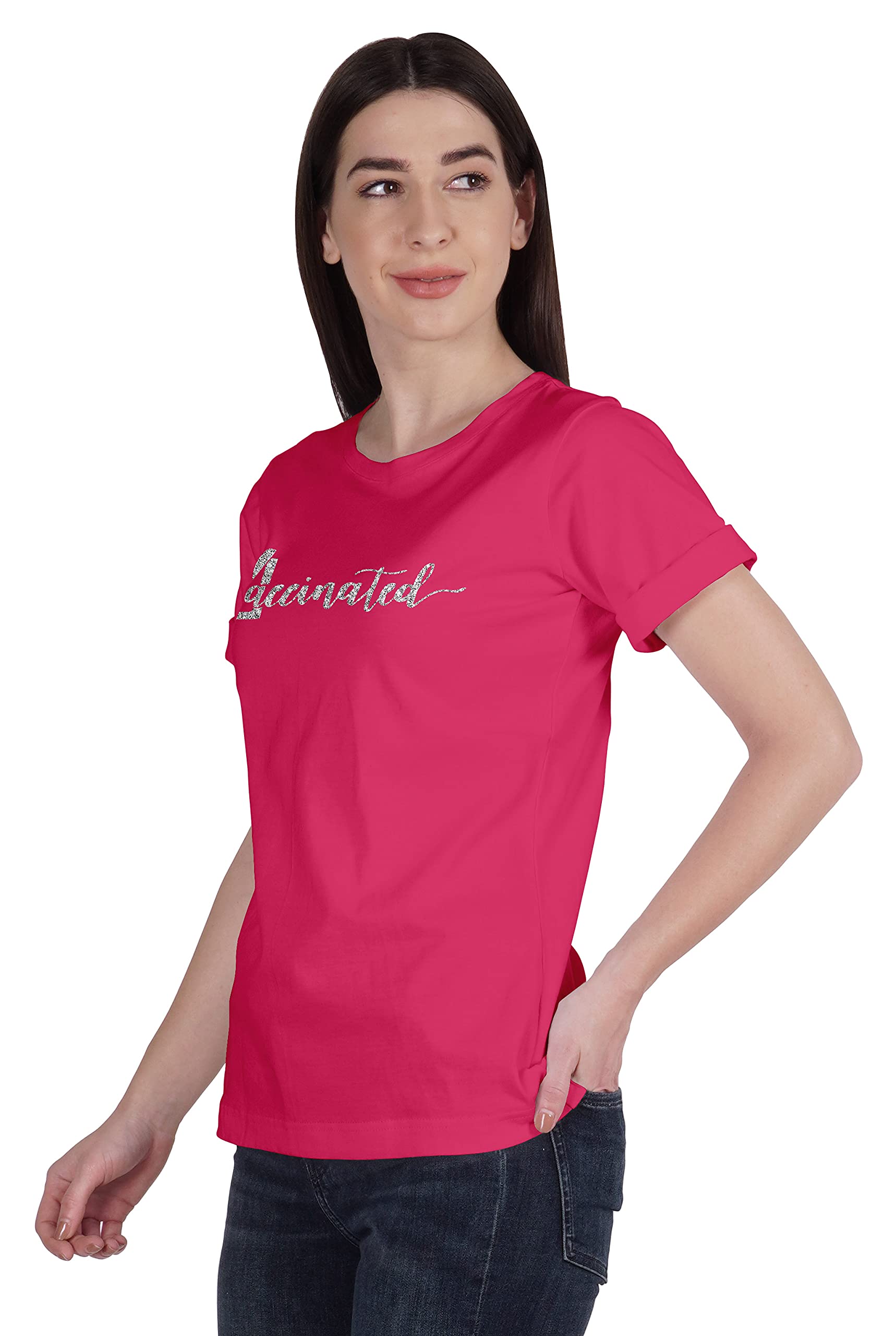 Vaccinated Pro Vaccine Crew Neck Cotton T-Shirt for Women - Comfortable Casual Tee for Everyday Wear, Protest Events & Pride Marches
