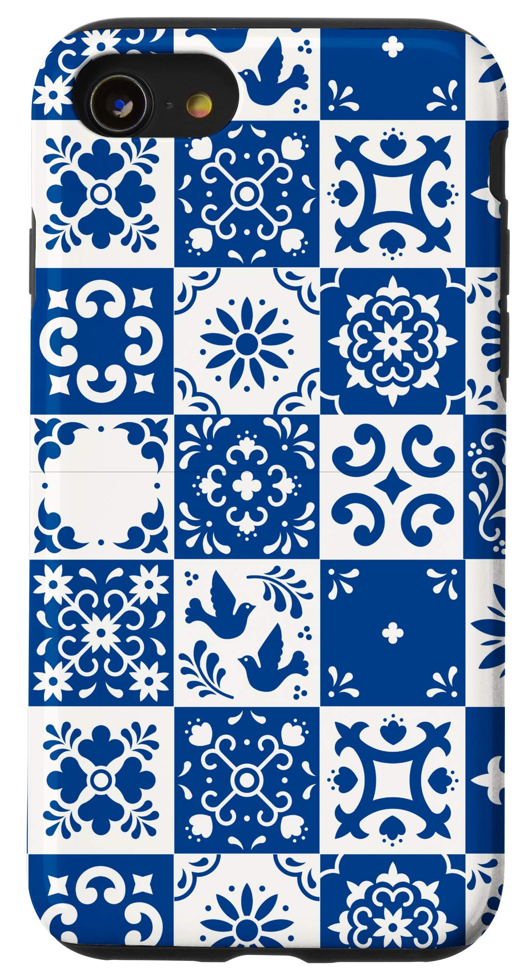 Stylish Talavera Pattern Blue White iPhone SE (2020)/7/8 Phone Case - Mexican Puebla Art Design, Perfect Gift for Women & Men - Protect Your Phone at Work, Travel & Daily Use