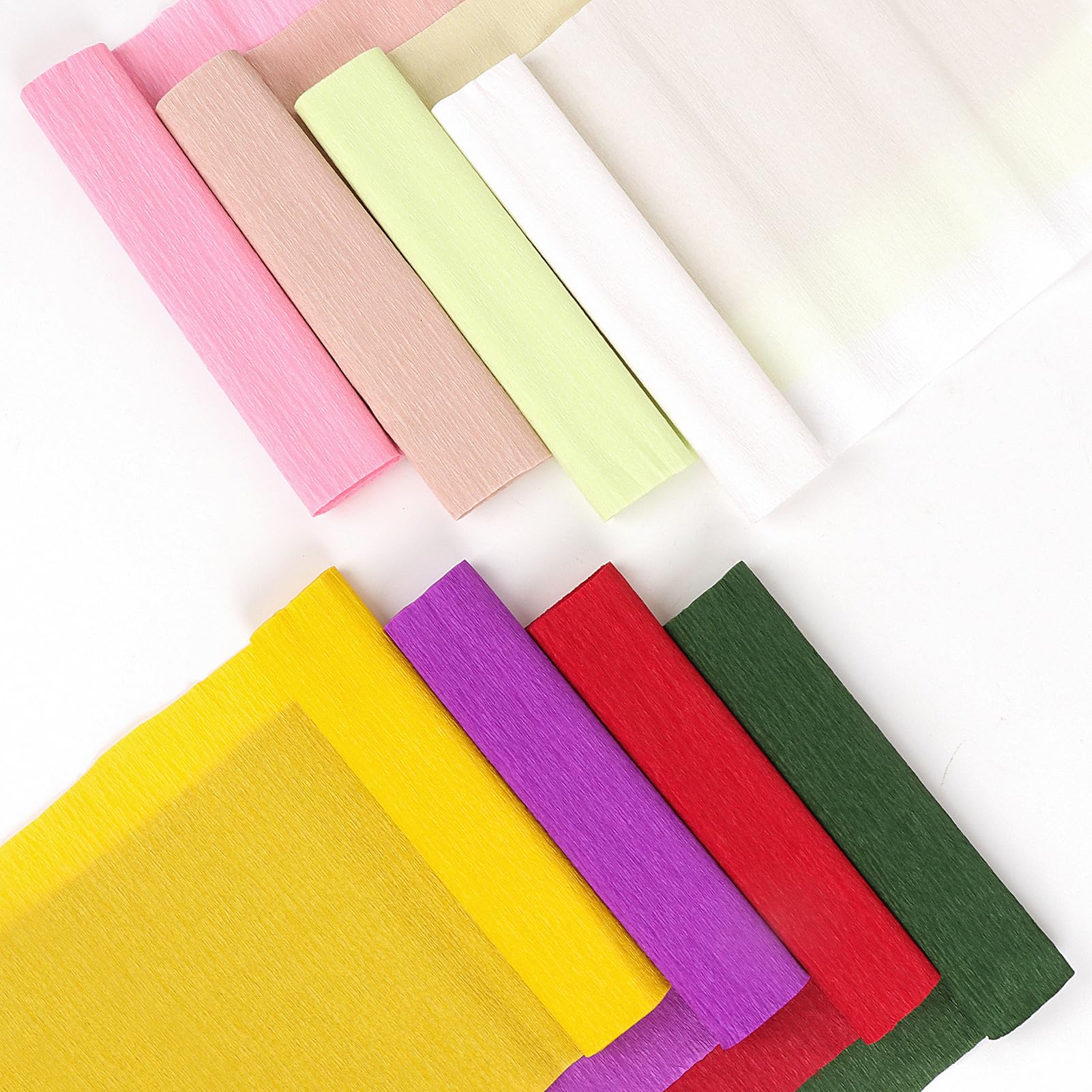 Scrapwati 8 Rolls Crepe Paper - 9.8 x 98 Inch Wide Colorful Crepe Paper Sheets for DIY Crafts, Gift Wrapping, Party & Wedding Decorations (8 Vibrant Colors) | Perfect for Birthday Parties, Baby Showers, and Holiday Celebrations