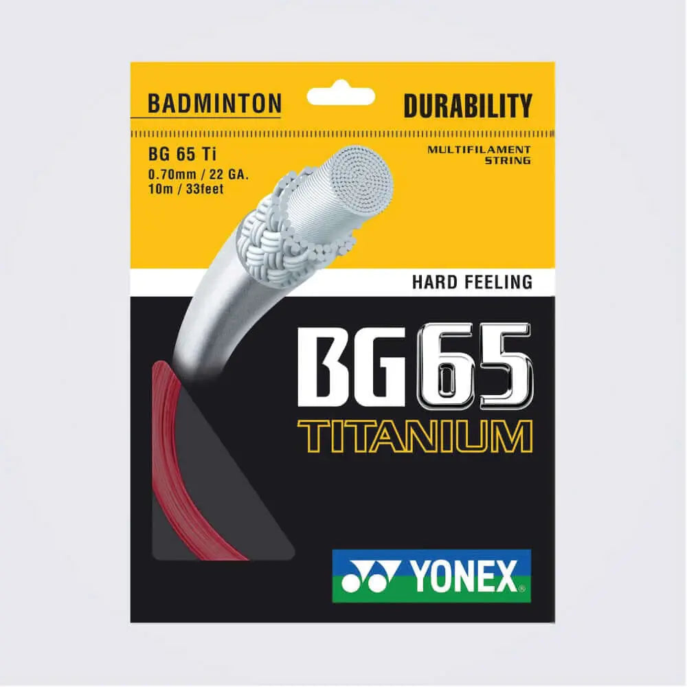 Yonex BG 65 Ti 10m Badminton String (5 Colors) - Premium Badminton Racket String for Enhanced Power & Durability - Perfect for Competitive Play & Training