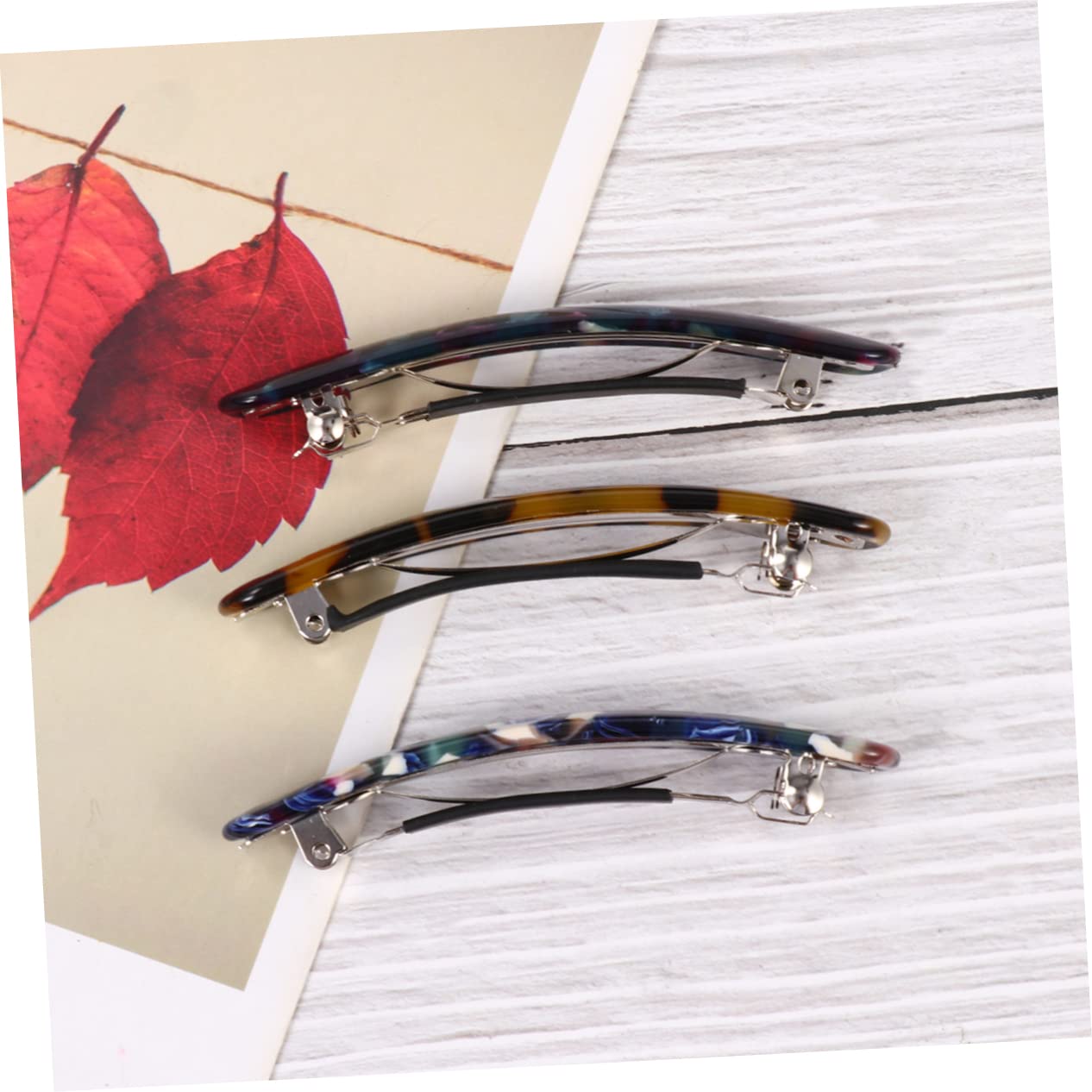 minkissy 3pcs Acetate Hair Clips for Women - Mini Ponytail Holder Barrettes, Plain Hair Clips with Elegant Design for Party, Wedding & Daily Use - Perfect for Updos, Half-Up Styles and Securing Flyaways