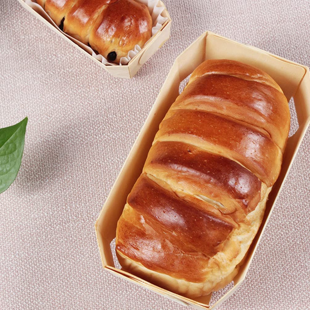 10Pcs Non-Stick Wood Loaf Pans for Baking - Cabilock Bread & Meatloaf Pans with Paper Liners | Perfect for Homemade Toast, Banana Bread & Kitchen Baking
