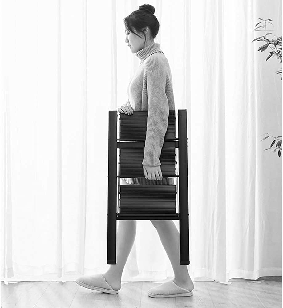 Multifunctional Folding Step Stool Ladder with Handle - Portable Kitchen Step Stool for Adults, Bathroom, Home Use - Non-Slip Safety Stool for Reaching High Shelves, Storage & Household Chores