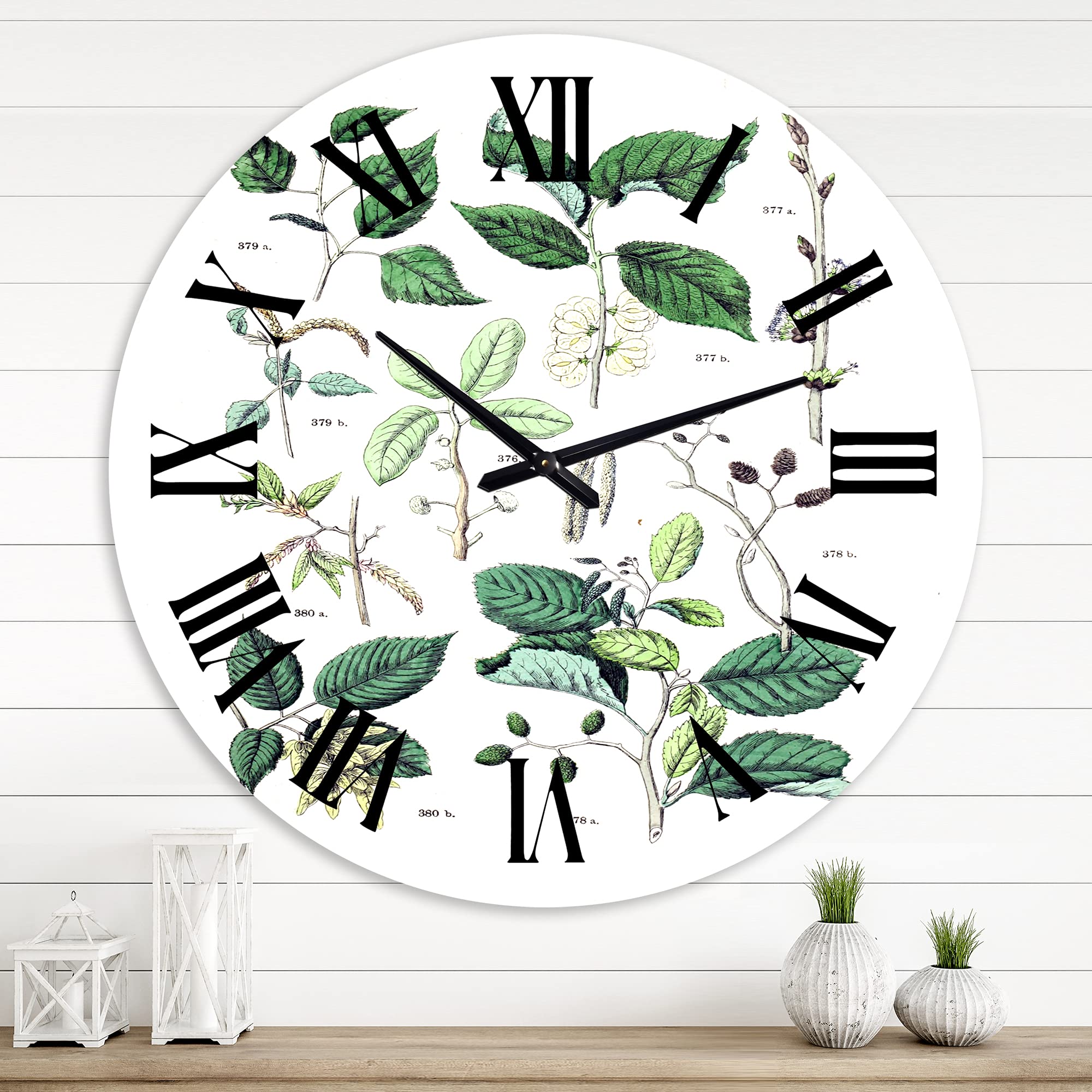 Vintage Floral Wall Clock - Large Traditional Botanical Clock for Kitchen Decor | Perfect for Farmhouse, Living Room & Office Wall Art