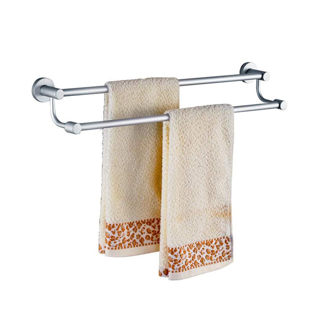 MGMDIAN Free Punching Space Aluminum Towel Rack - Double Towel Bar for Bathroom - Durable Bathroom Hardware Accessories (50cm) - Perfect for Small Bathrooms & Space-Saving Storage