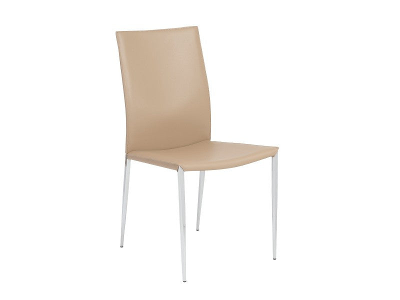 Premium EURO Max Genuine Leather Side Chair - Modern & Comfortable Dining or Living Room Seating for Home & Office Use