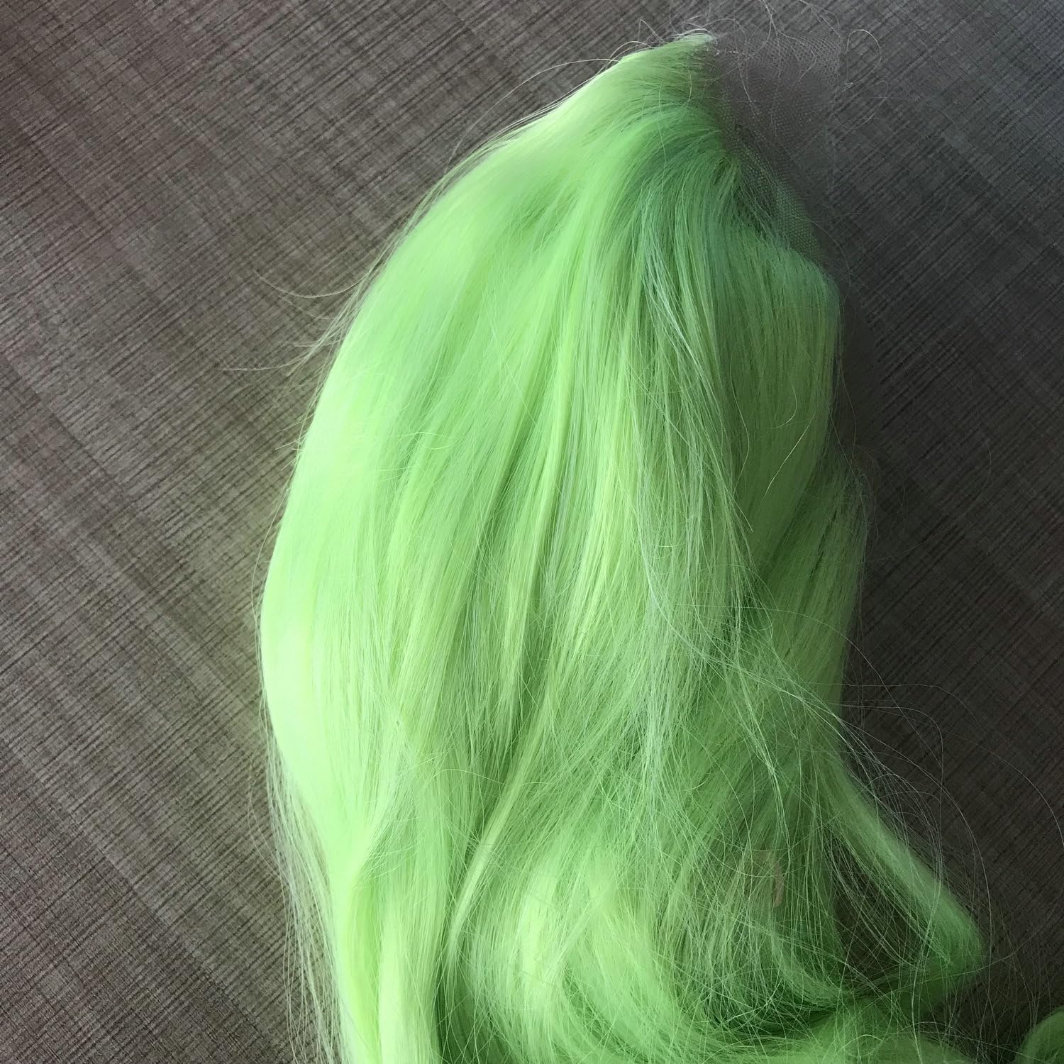 YNZT Long Wave Synthetic Lace Front Wig for Women - Fluorescent Green Cosplay Wig for Daily Use, Parties & Halloween Costumes | Heat Resistant & Natural Hairline