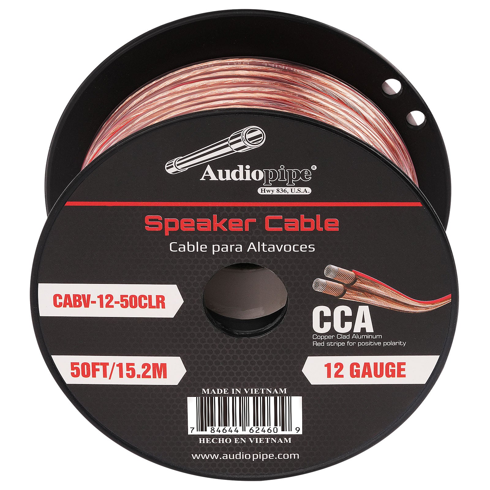 50FT 12AWG Speaker Cable - High Performance Oxygen-Free Copper Wire for Home Theater, Studio & Outdoor Audio Systems (CABV 12 50CLR) - Perfect for Surround Sound, PA Systems & DJ Equipment
