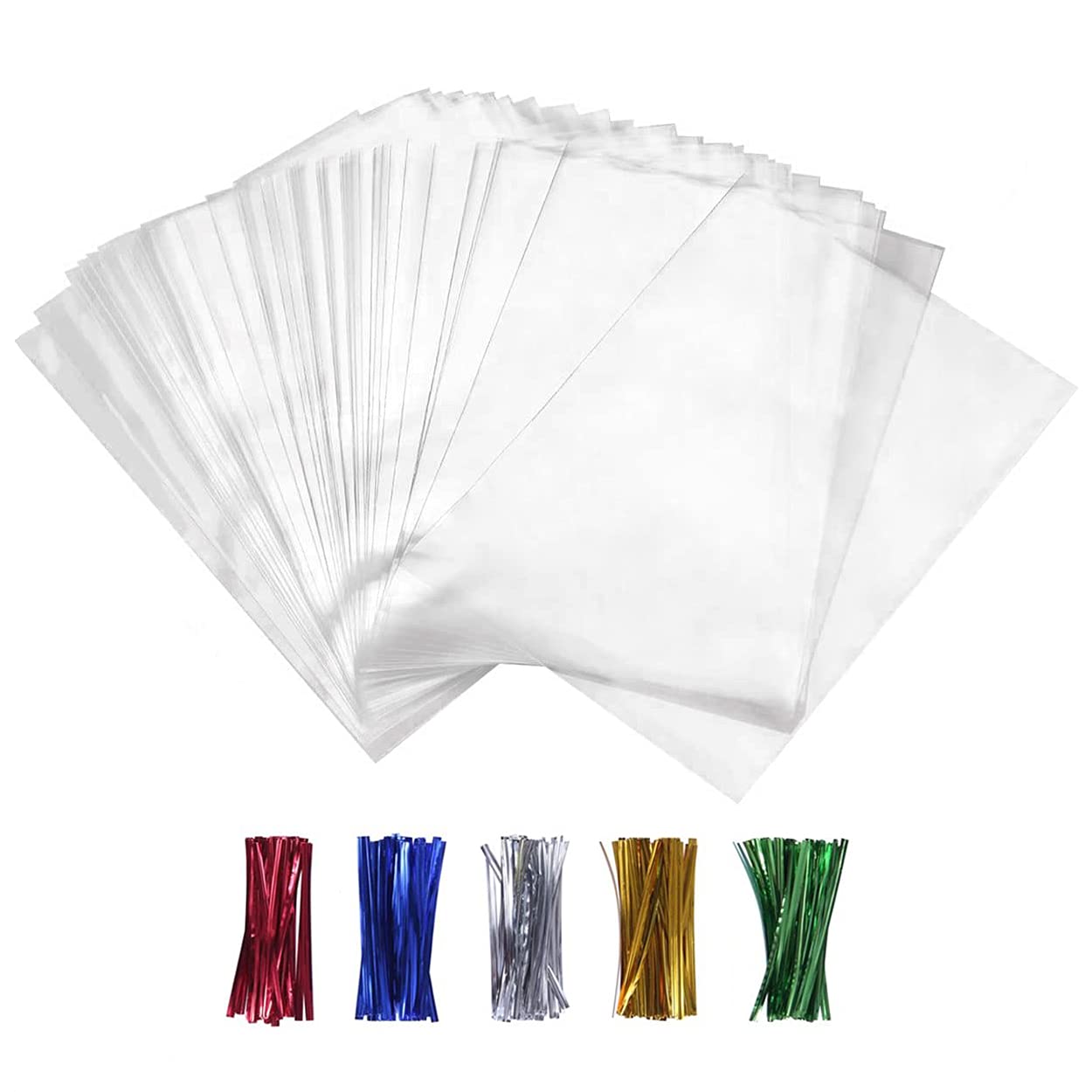 Clear Plastic Cello Bags 4x6 with Twist Ties - Gift Wrapping & Storage