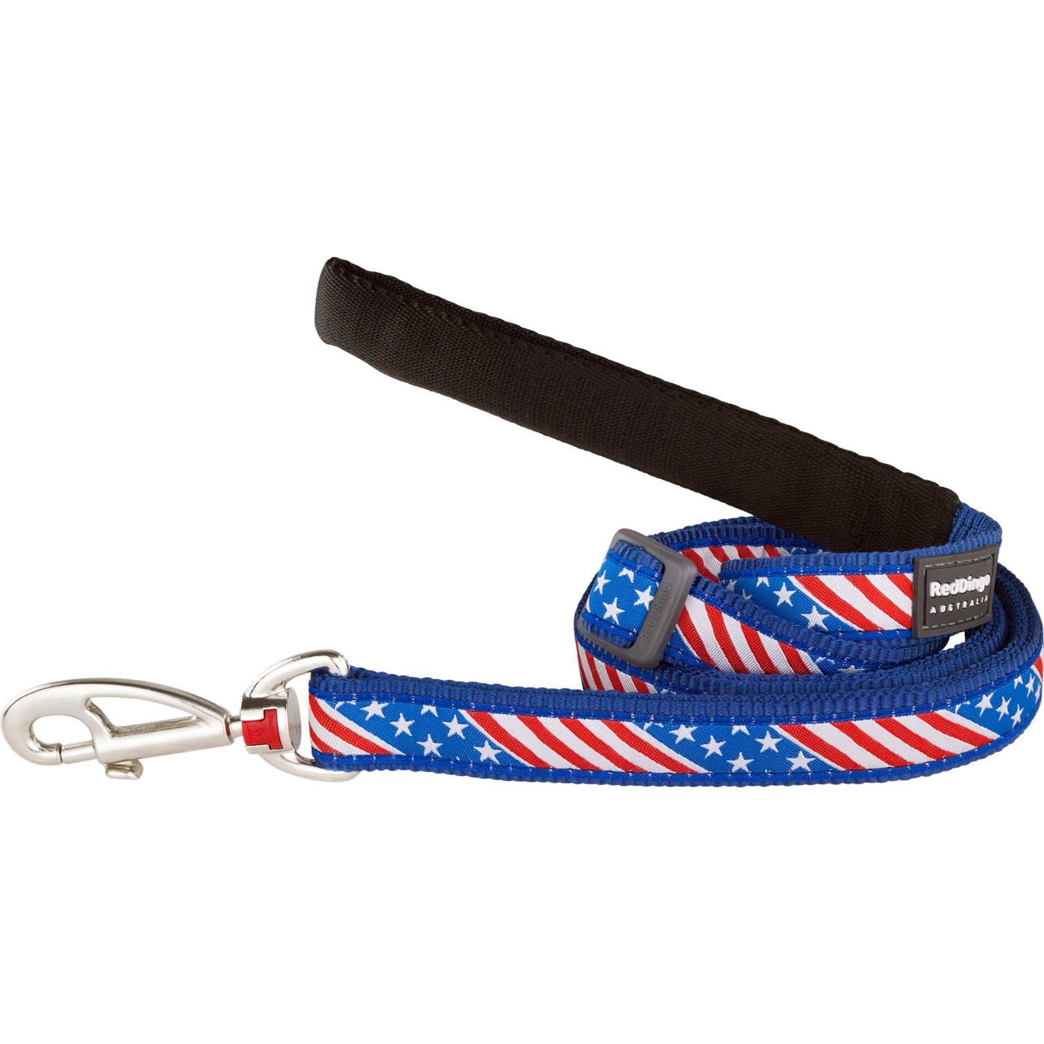 Stars and Stripes Dog Leash - 1 Inch Wide, 4-6 Feet Long - Durable Nylon Pet Lead for Walking, Training, and Outdoor Adventures