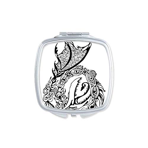 DIYthinker Chinese Dragon Line Art Traditional Handheld Mirror - Portable Compact Double-Sided Makeup Mirror for Travel, Home Vanity & Gift Giving