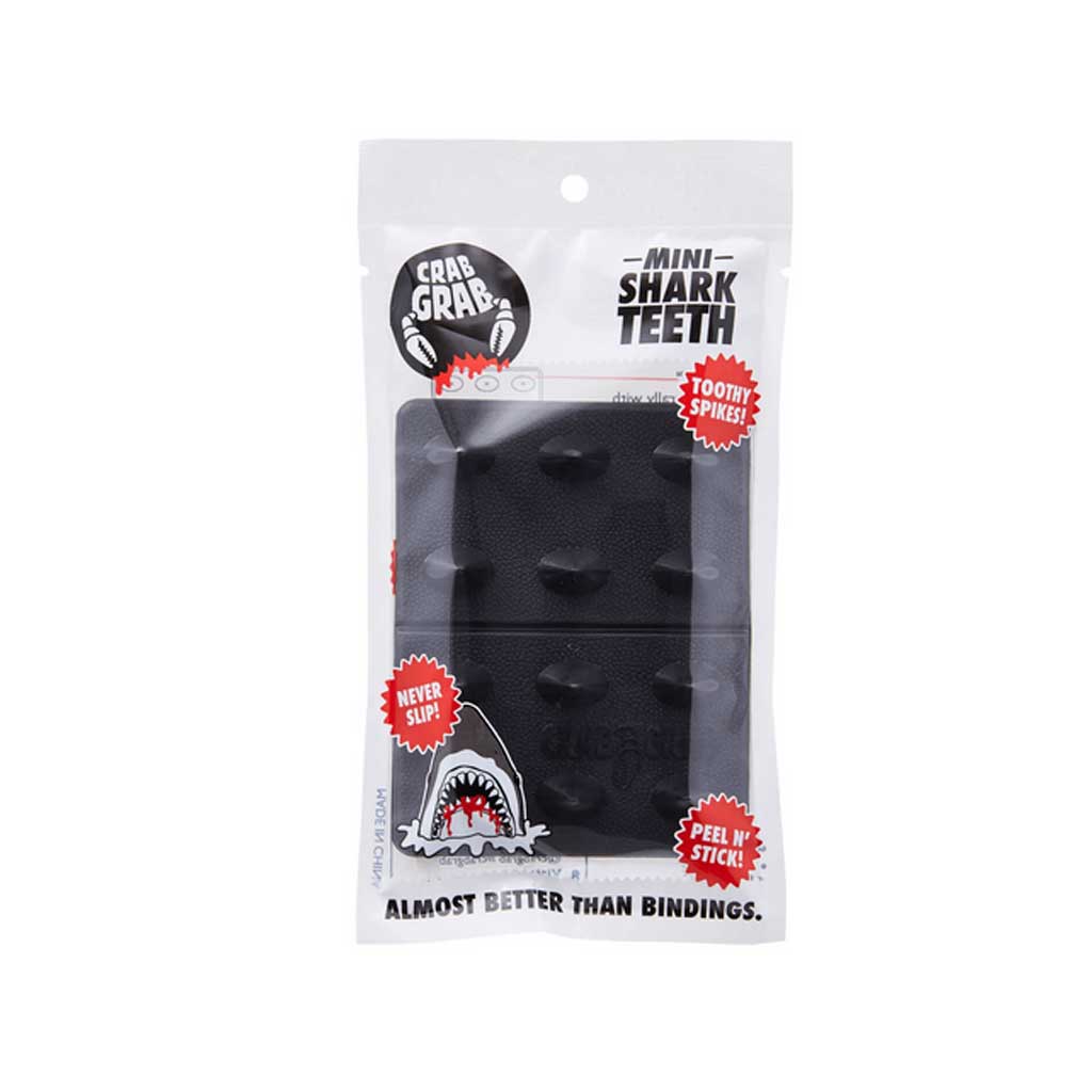 Crab Grab Mini Shark Teeth Stomp Pad - Black | Non-Slip Snowboard Traction Pad for Enhanced Grip & Control | Perfect for Snowboarding, Surfing & Skateboarding