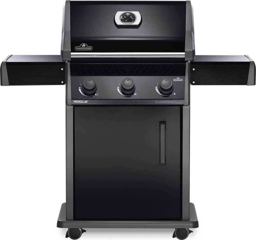 Napoleon Rogue 425 3-Burner Freestanding Propane Gas Grill in Black | Outdoor BBQ Grill for Patio, Backyard & Tailgating | Heavy-Duty Stainless Steel Construction