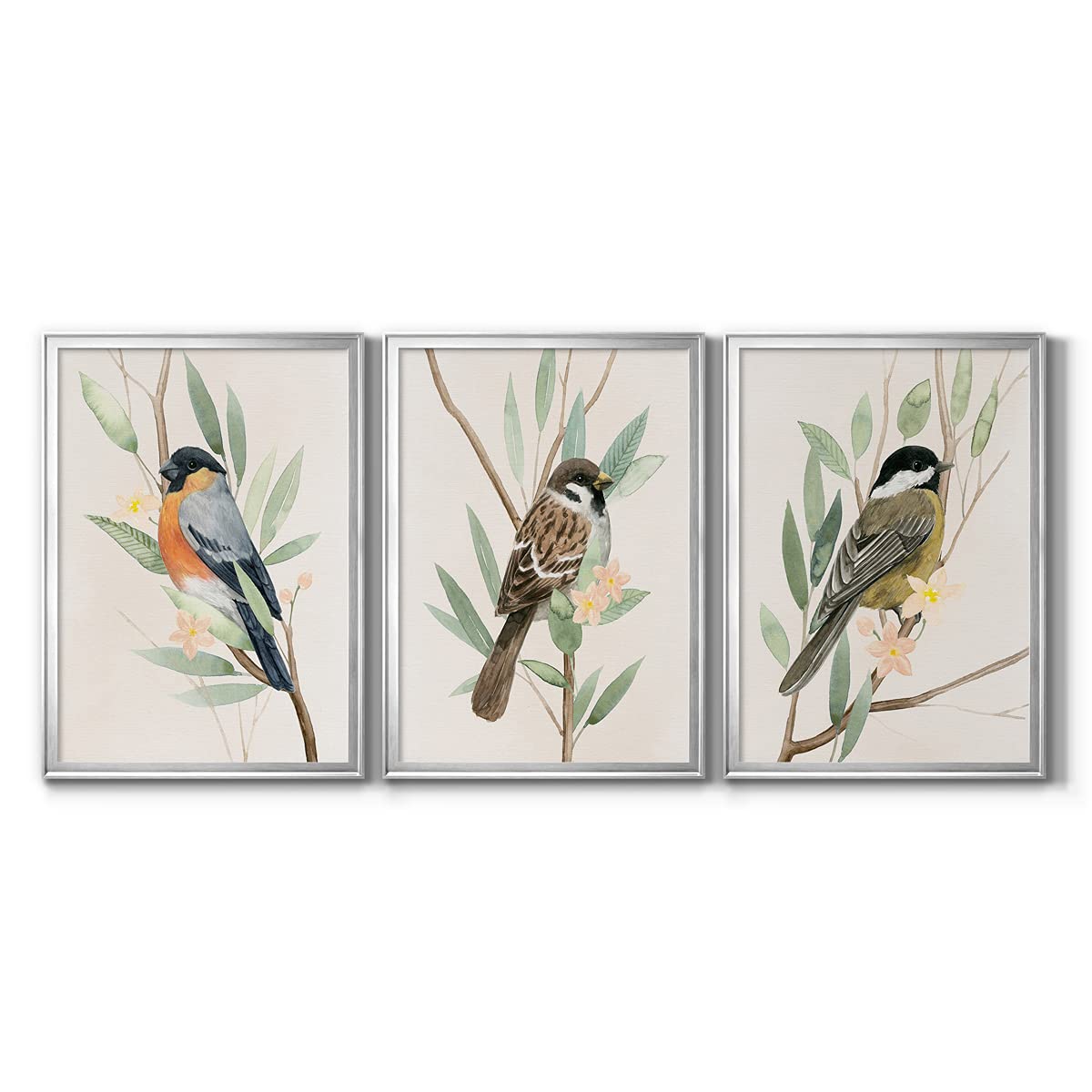 Silver Framed Canvas Wall Art Set - 3 Panels (18x24 Inches) for Bathroom, Living Room & Bedroom Décor | French Country, Cottage & Travel Inspired Gallery Wall | Perfect for Home, Office & Gift Giving