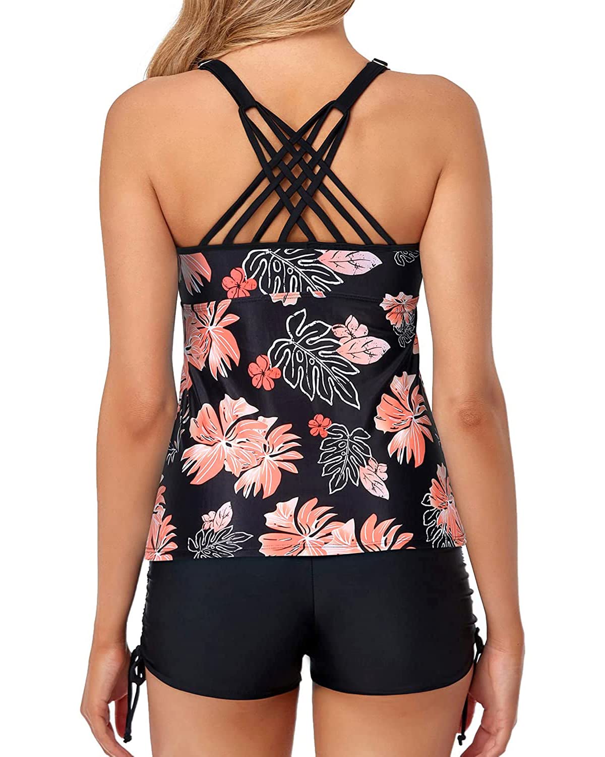 Yonique Women's Tankini Swimsuit Two Piece Bathing Suit with Tummy Control Shorts - Comfortable Swimwear for Beach, Pool & Vacation | Plus Size Swim Shorts for Women