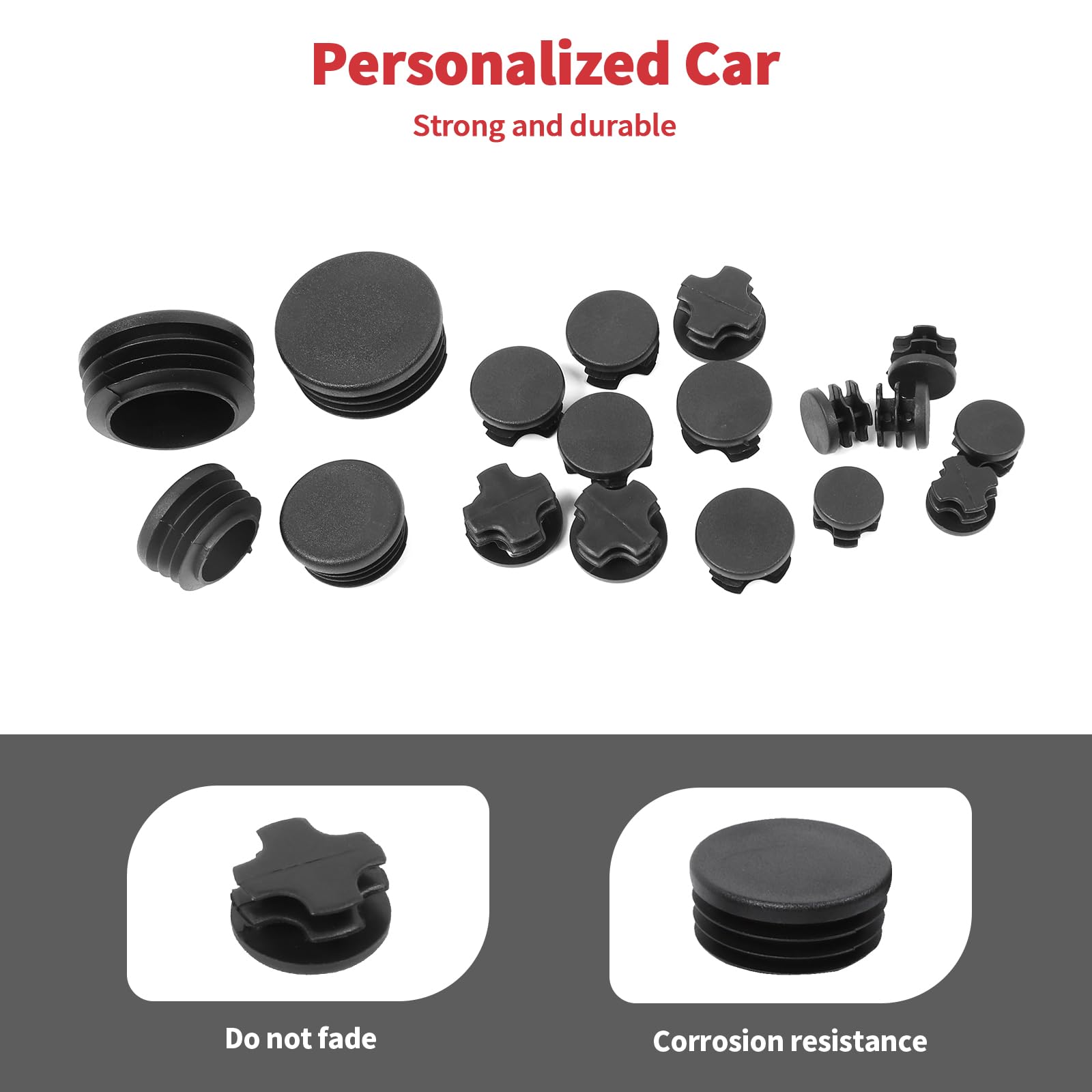 2018-2024 Jeep Wrangler JL & 2020-2024 Jeep Gladiator Plastic Frame Hole Plugs - 18Pcs Dustproof Waterproof Exterior Accessories for Off-Road Protection & Enhanced Style