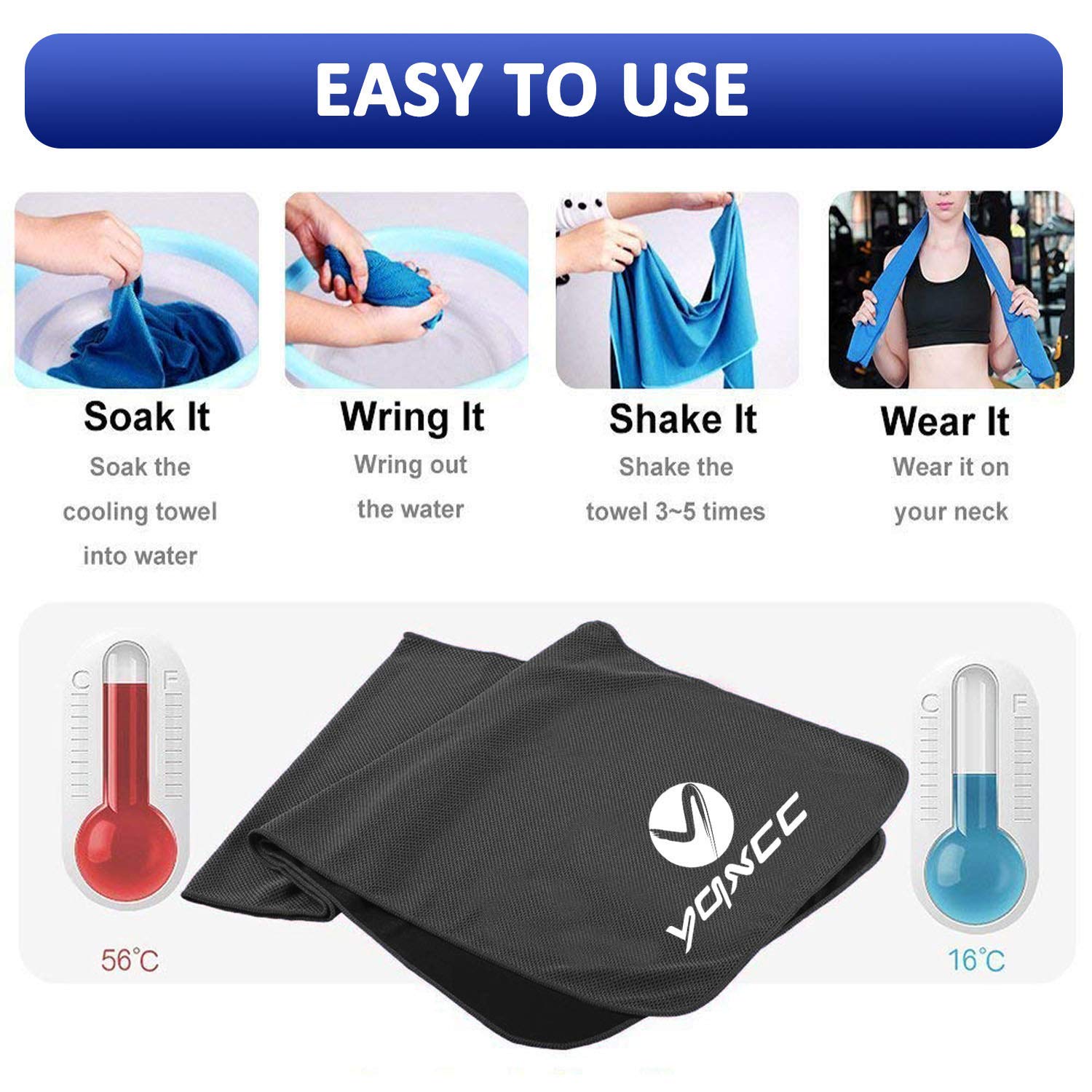 YQXCC 4 Pack Cooling Towels (47