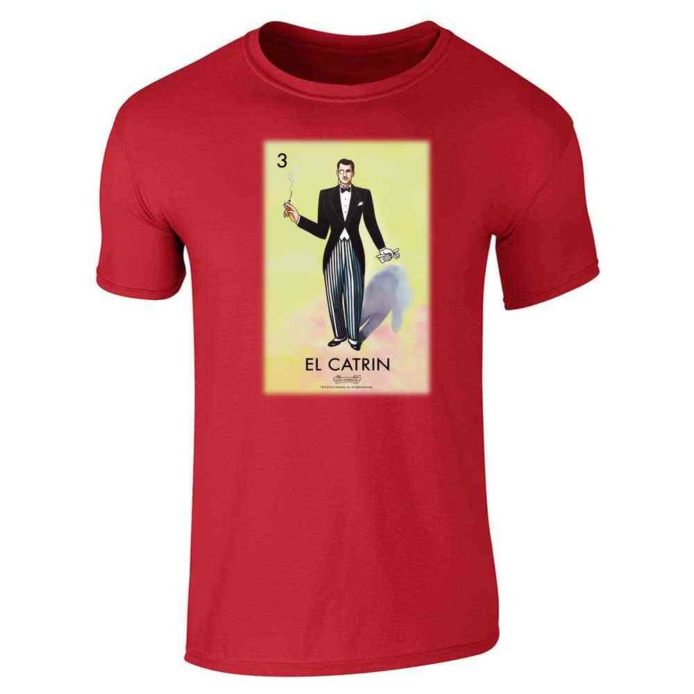 Pop Threads El Catrin Dandy Loteria Card Mexican Graphic T-Shirt for Men - Vintage Latino Style Cotton Tee - Perfect for Cinco de Mayo, Hispanic Heritage Month & Casual Wear