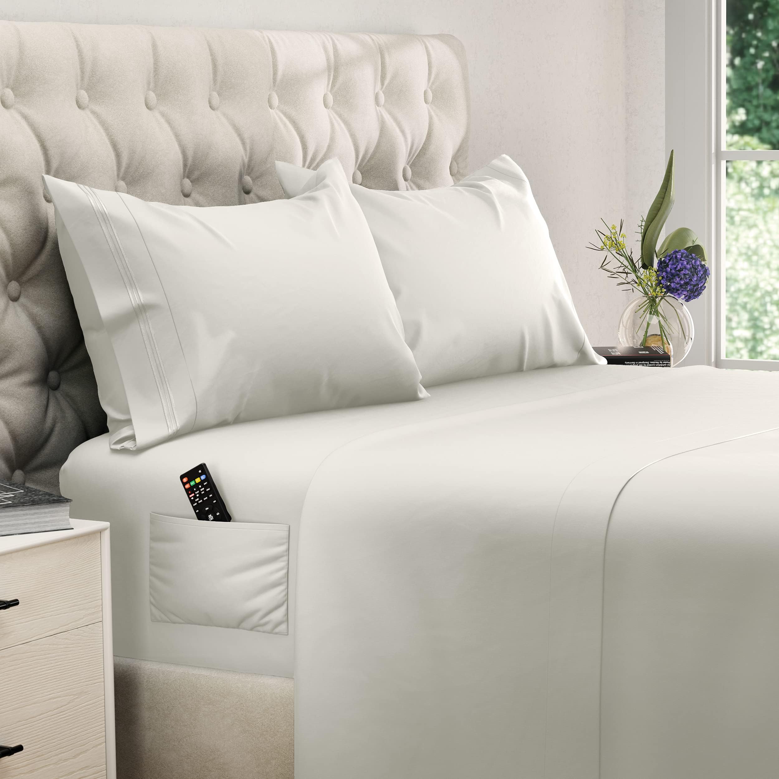 Dreamcare Cooling Full Size Sheet Set - 4-Piece Soft & Durable 100% Brushed Polyester Bed Sheets with Deep Pockets (Fits Up to 15