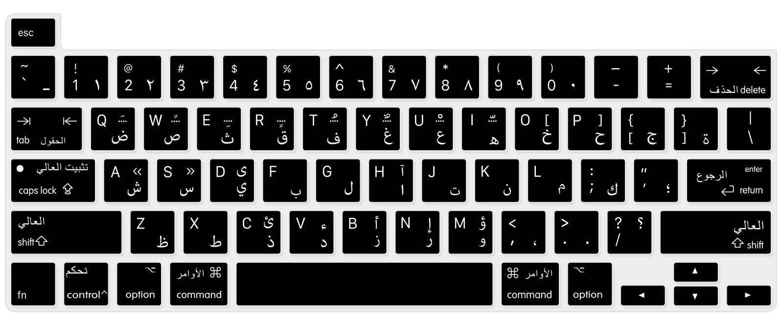 Arabic Language Silicone Keyboard Cover for MacBook Pro 16