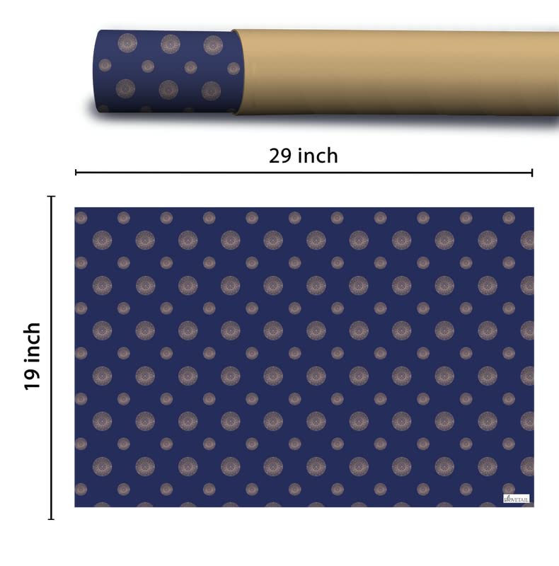 Elegant Dovetail Blue Brocade Gift Wrapping Paper - Premium Quality 10 Sheets Pack - Perfect for Birthday, Wedding, Christmas Presents and Special Occasions
