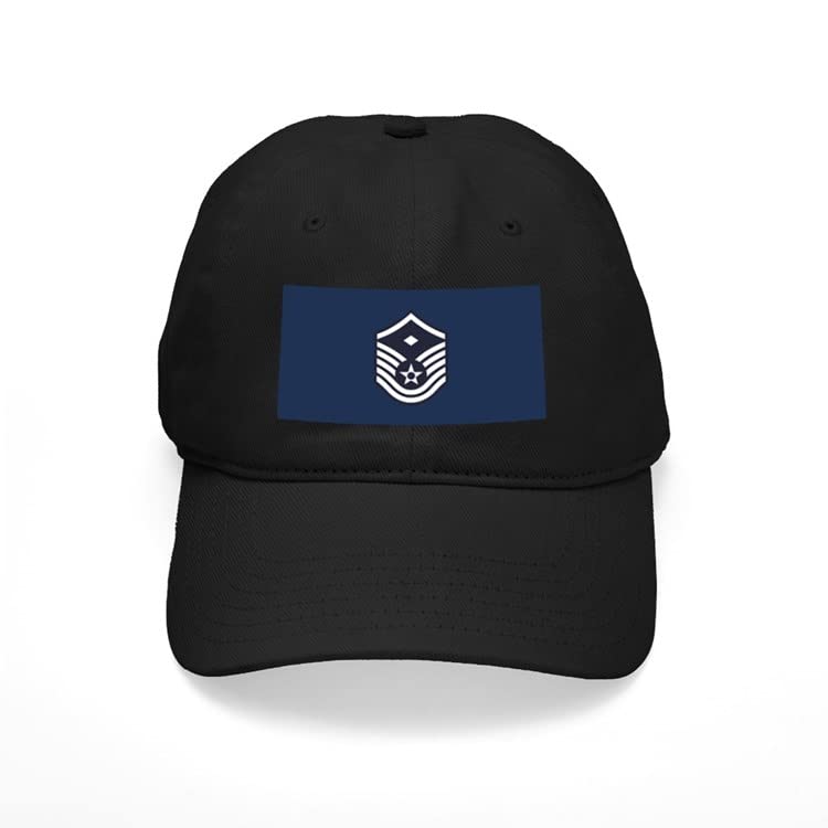 USAF Msgt E-7 Blue & Black Embroidered Baseball Cap with Patch - Military Novelty Hat for Veterans, Air Force Enthusiasts - Perfect for Outdoor Activities, Gifts & Collectibles
