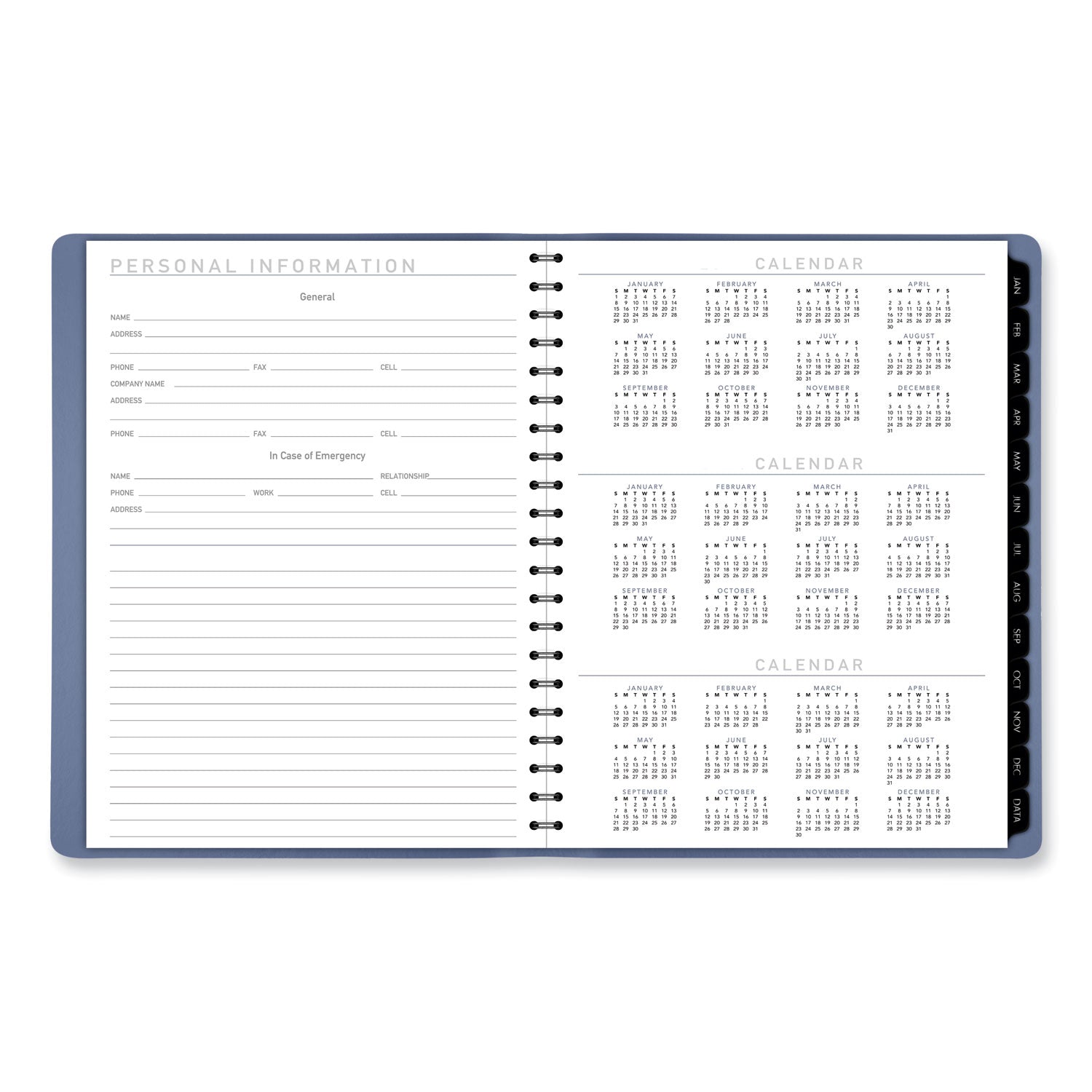 AT A GLANCE® 2025 Weekly & Monthly Planner - 11.38 x 9 Inches, Slate Blue Cover, January to December Calendar - Perfect for Office, School & Home Organization