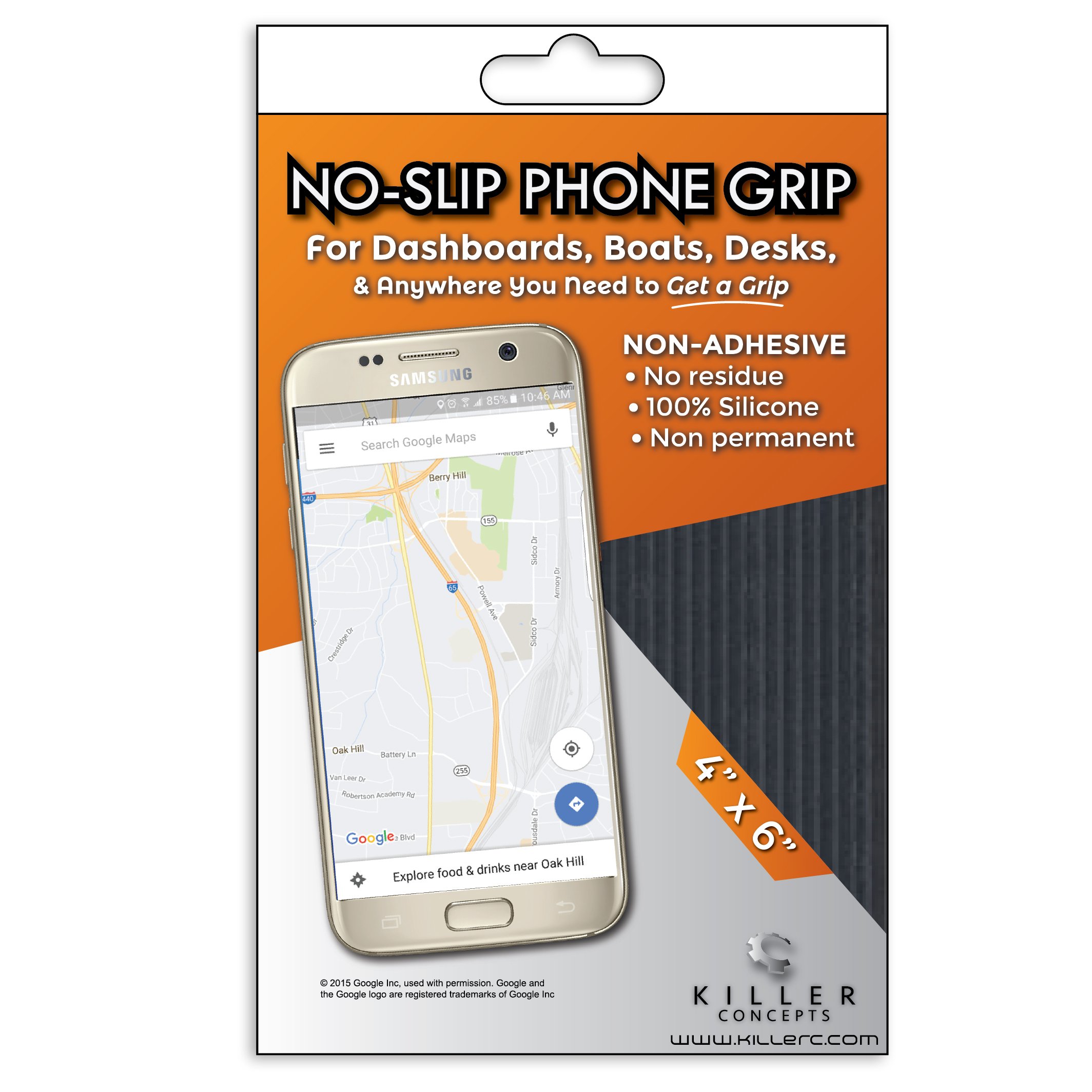 No-Slip Phone Grip - Non-Adhesive Anti-Slip Mat for Phones, Secure Hold on Car Dashboards, Desks, Treadmills, and Anywhere You Need Stability