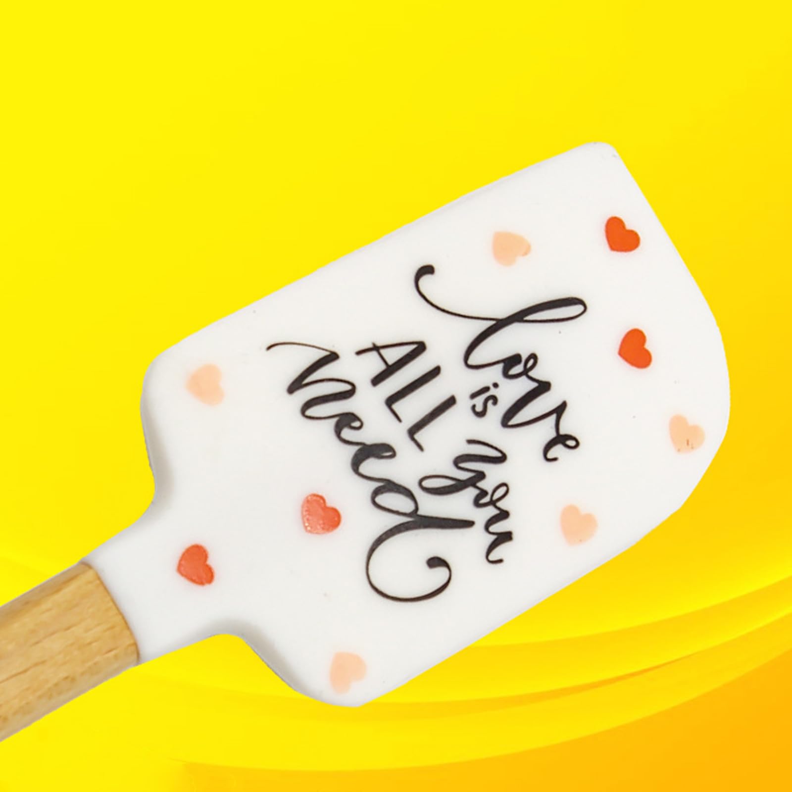 Heart-Shaped Silicone Spatula with Wooden Handle - Perfect for Baking, Cake Decorating, Buttercream Mixing & Chocolate Scraping - Ideal for Home Bakers & Professional Pastry Chefs