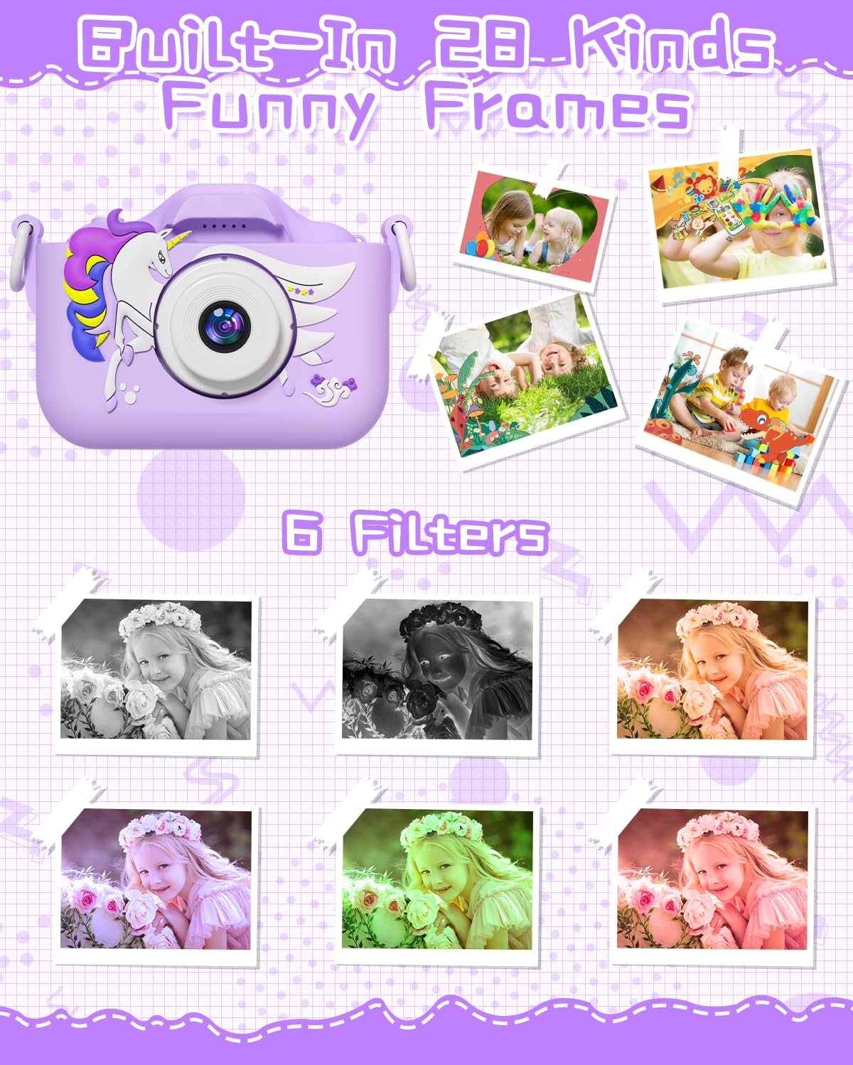 CIMELR Kids Digital Camera for Girls & Boys Ages 3-12 - 1080P HD Children's Camera with 32GB TF Card - Perfect Christmas Birthday Gift (Purple) | Outdoor Travel, Party & Learning Photography Toy