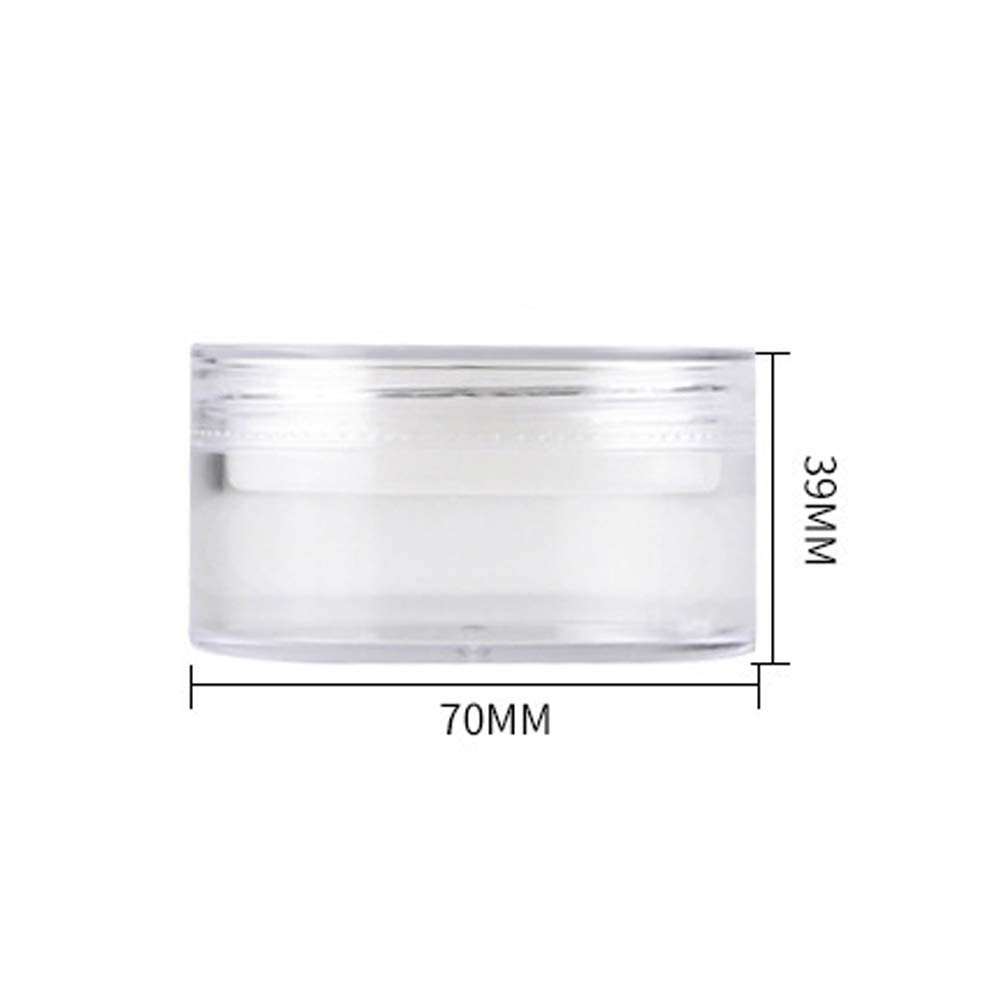 2 Pcs 50g Empty Transparent Loose Powder Case - Refillable Makeup Powder Box with Sifter, Lid & Powder Puff | Portable Cosmetic Container for Travel, Home & Professional Makeup Kit