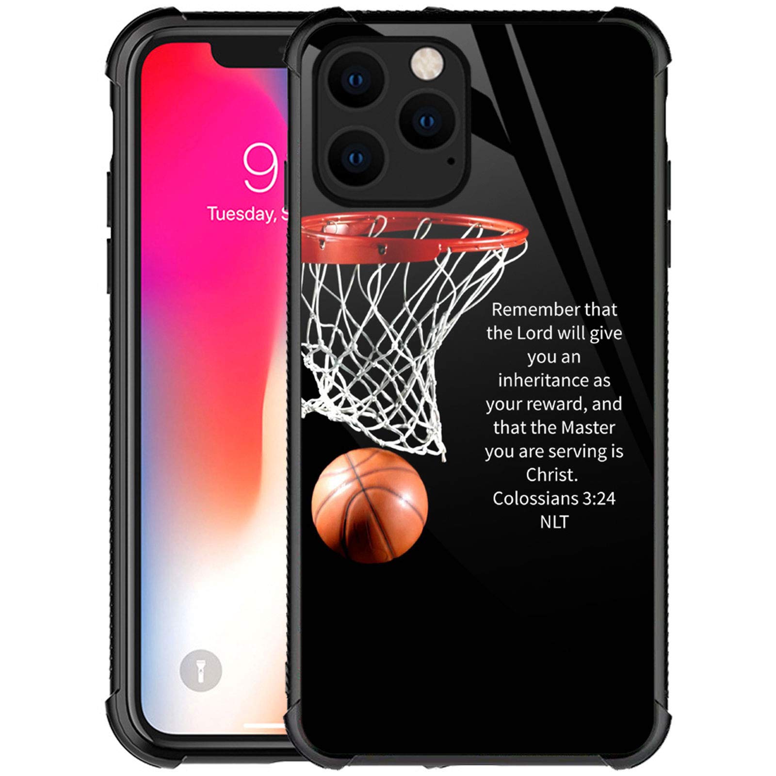 iPhone 12 Mini Case for Girls - Basketball Inspirational Text & Graphic Design, Shockproof Anti-Scratch Hard PC Back Cover | Perfect for Sports Fans, School, and Everyday Protection