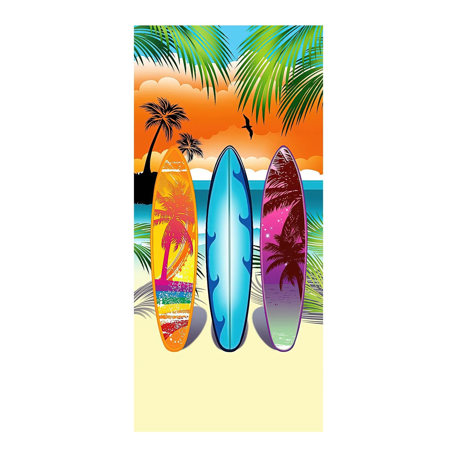 Premium Microfiber Beach Towel Set - Ultra Lightweight, Quick Dry & Sand Resistant - Hawaiian Tropical Pattern Bath Towel (75x150cm) - Perfect for Pool, Travel, Yoga & Beach Day Accessories