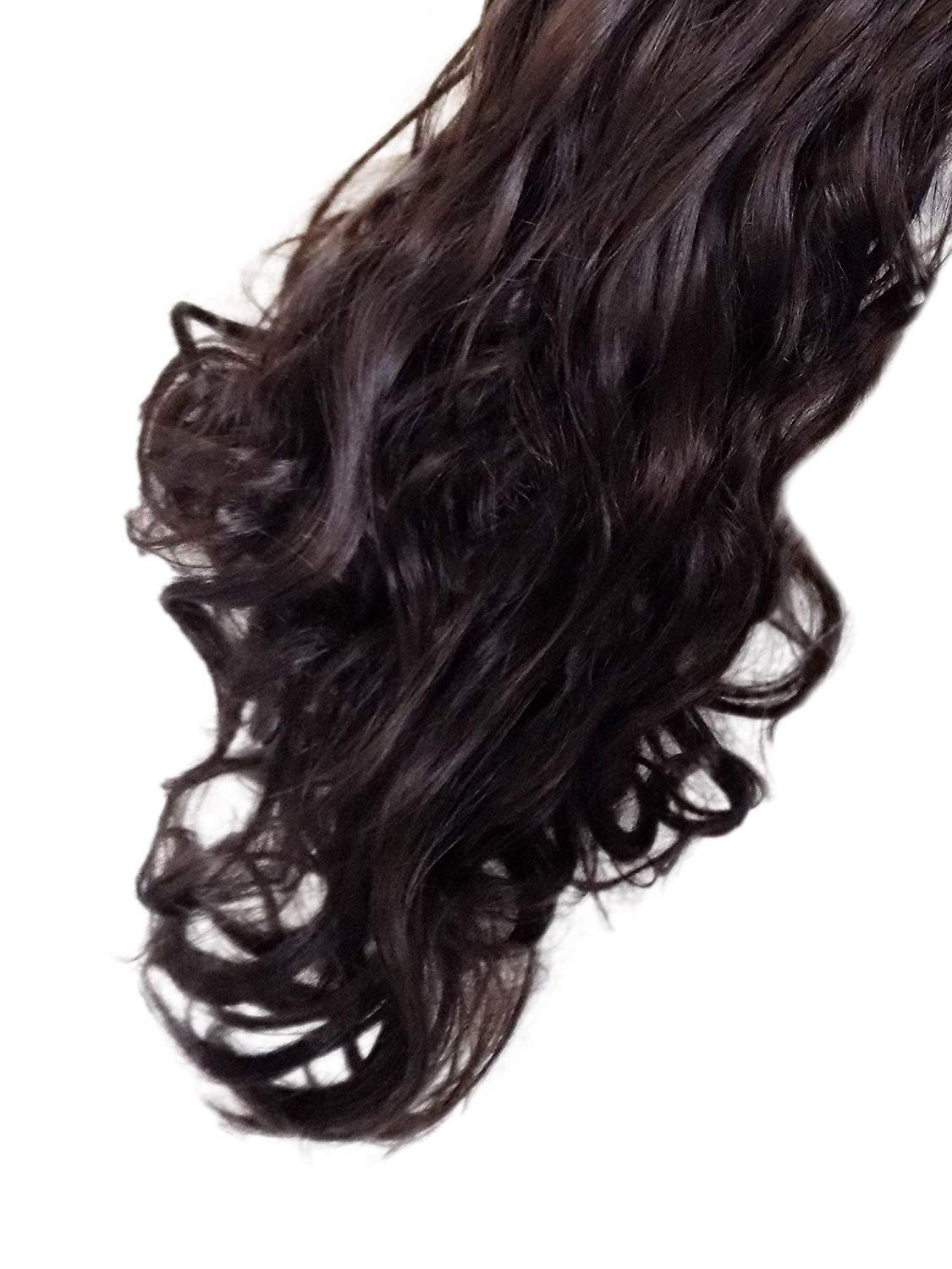 APOEM Women's Wavy Ponytail Clip-In Hair Extension - Synthetic Wig in Jet Black | Perfect for Cosplay, Parties & Everyday Styling
