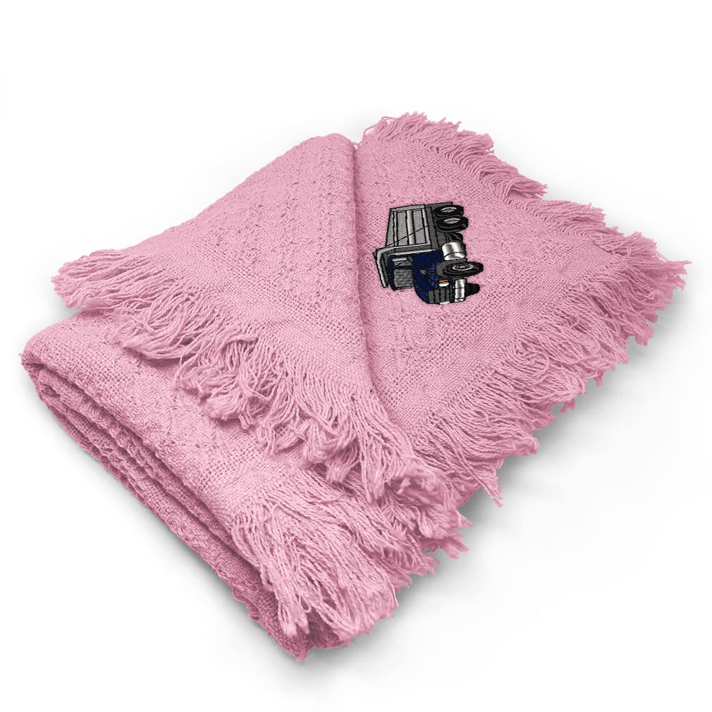 Soft Cotton Dump Truck Baby Blanket for Boys & Girls - Pink Nursery Bedding, Swaddle & Receiving Blanket - Perfect for Crib, Stroller, and Travel Use