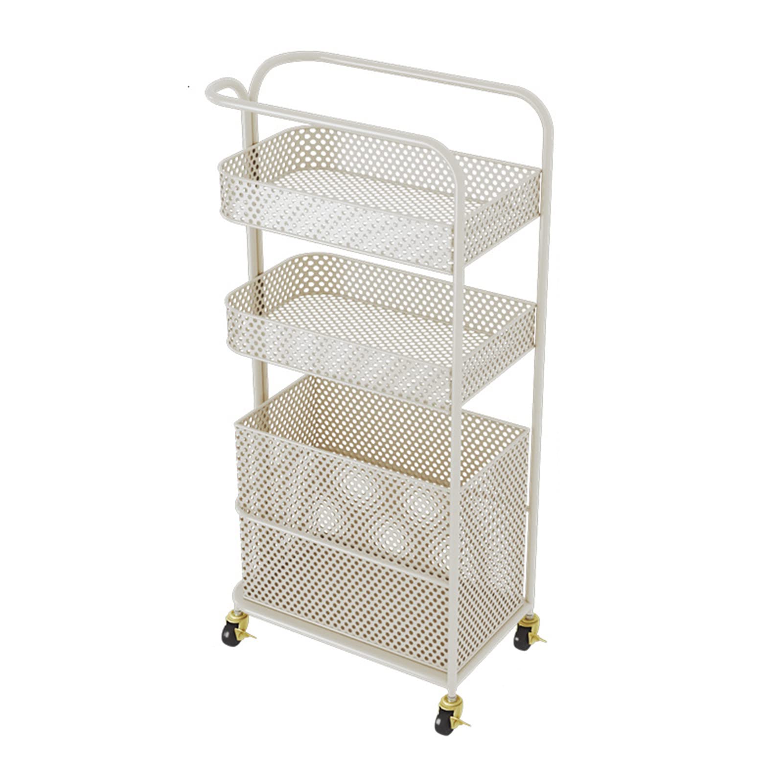 3-Tier Slim Rolling Storage Cart with Slide-Out Shelves & Casters - Space-Saving Organizer for Bathroom, Kitchen, Laundry Room & Narrow Spaces - Perfect for Small Apartments, Dorm Rooms & Closet Organization