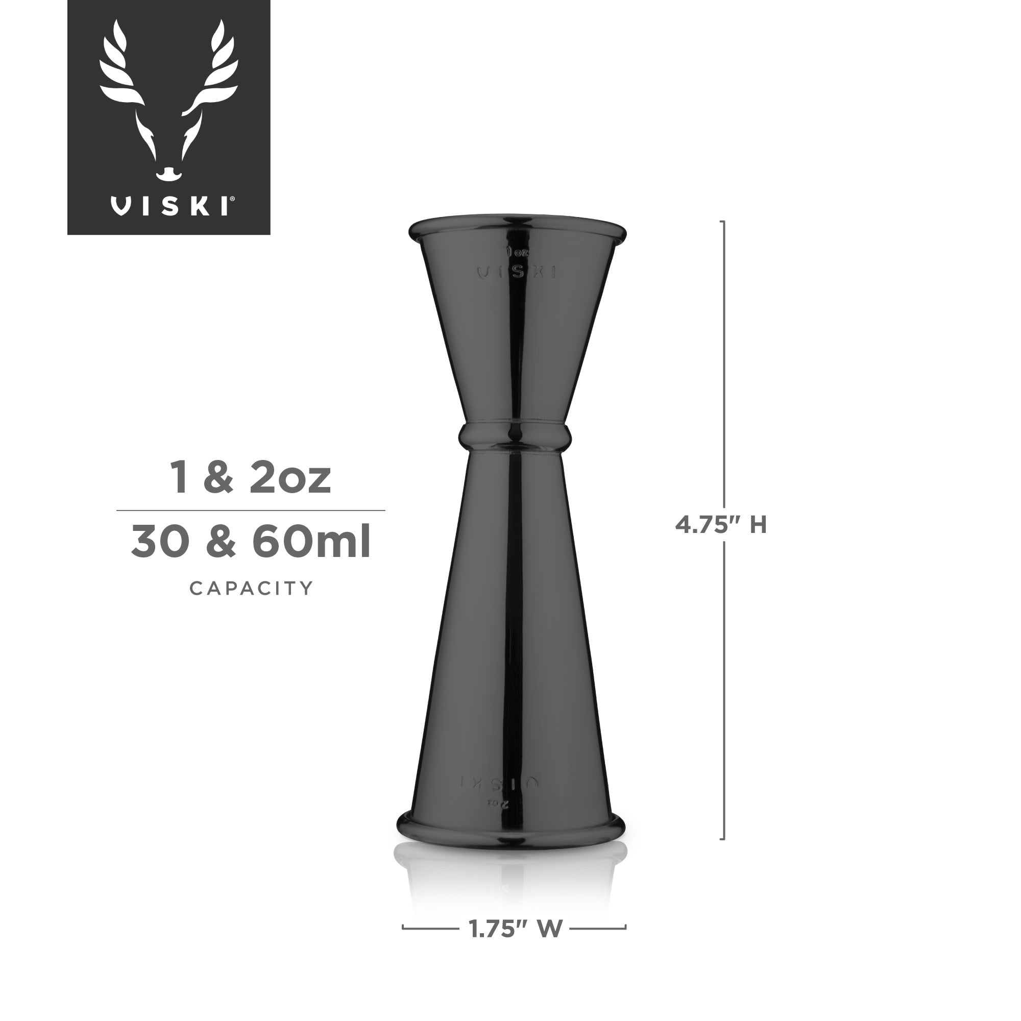 Warren Large Japanese Style Jigger - Premium Stainless Steel Bartender Measuring Cup for Cocktails, Mixology, and Home Bar Use - Perfect for Whiskey, Vodka, and Craft Cocktails