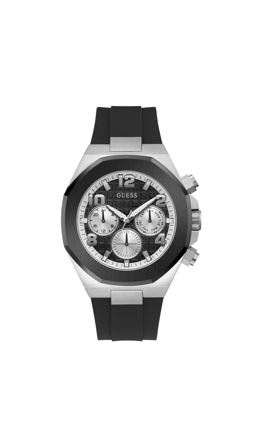 GUESS Men's 46mm Stainless Steel Chronograph Watch with Date Window - Water Resistant, Casual & Dress Style for Business, Office & Everyday Wear