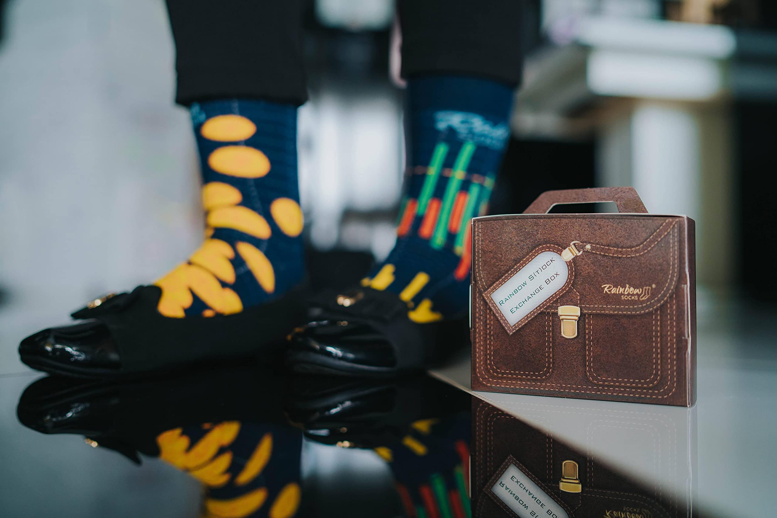 Rainbow Socks for Professionals - Colorful Dress Socks for Traders, Businessmen, Businesswomen, Financiers & Analysts - 1 Pair - Perfect for Office, Meetings & Business Casual Outfits