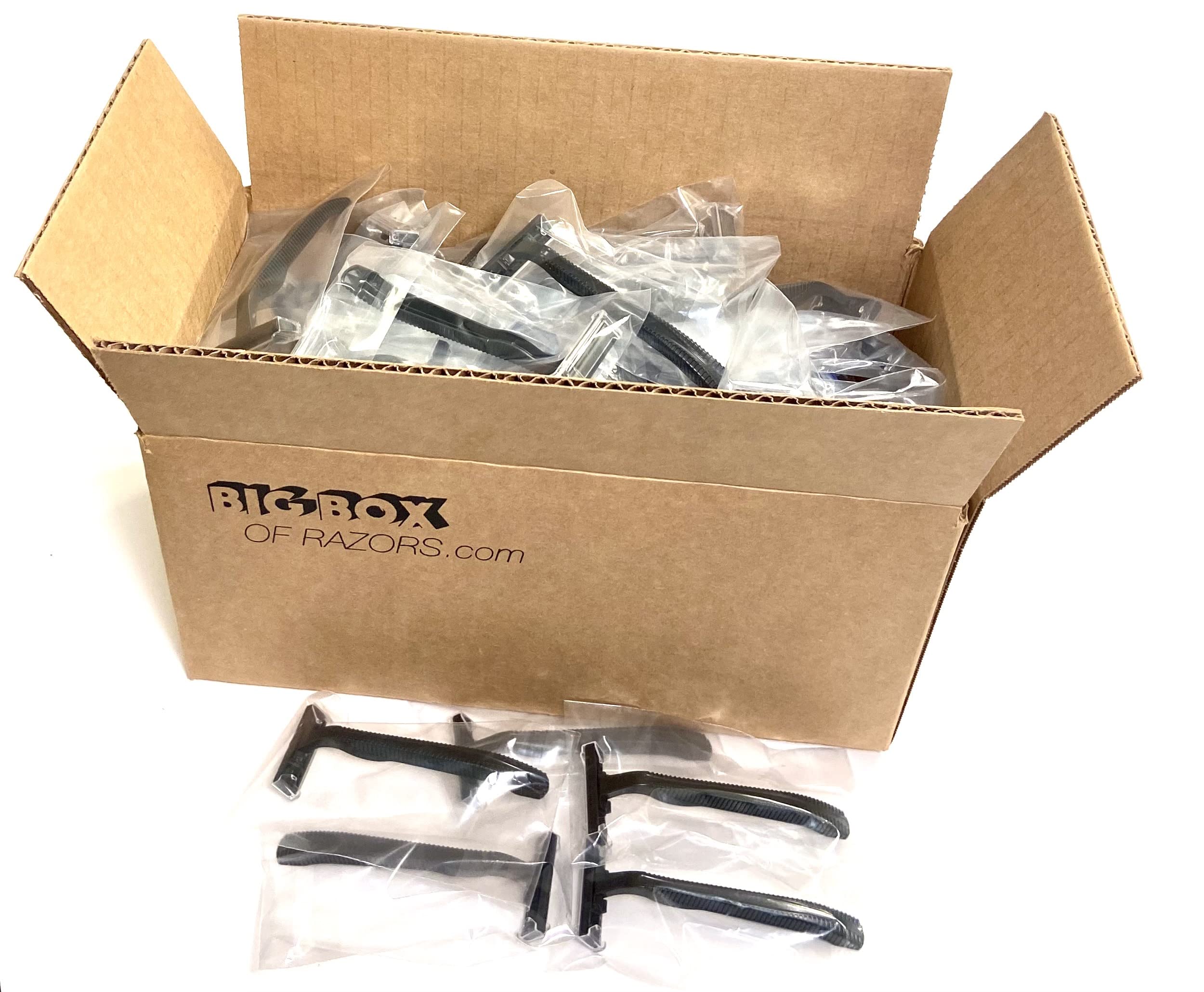 50 Pack Twin Blade Black Disposable Razors - Bulk Individually Wrapped for Hygiene - Professional Barber & Home Shaving - Perfect for Travel, Gym Bags & Emergency Kits