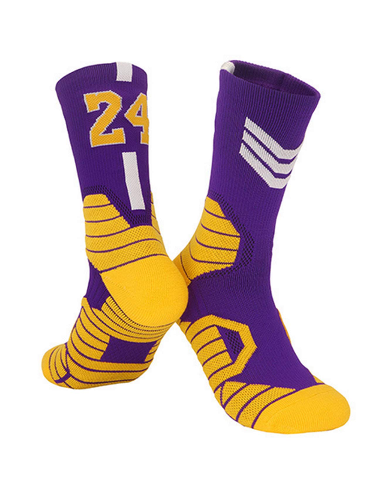 Custom Men's Basketball Socks with Team Number - Breathable Athletic Socks for Sports & Training - Perfect for Basketball, Gym & Casual Wear